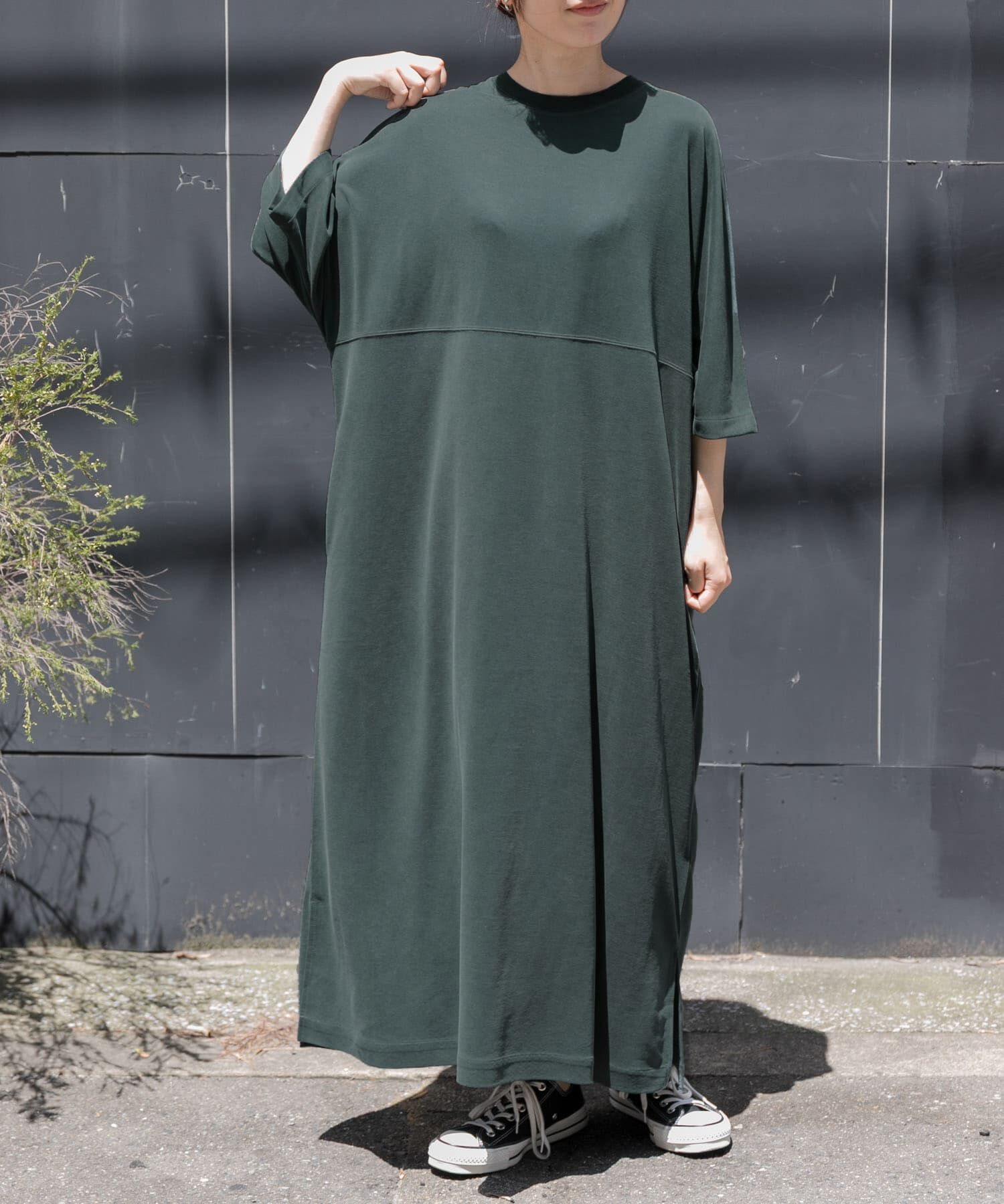 URBAN RESEARCH DOORS「FORK&SPOON　モダールカノコクルーネックワンピース」|ワンピース|