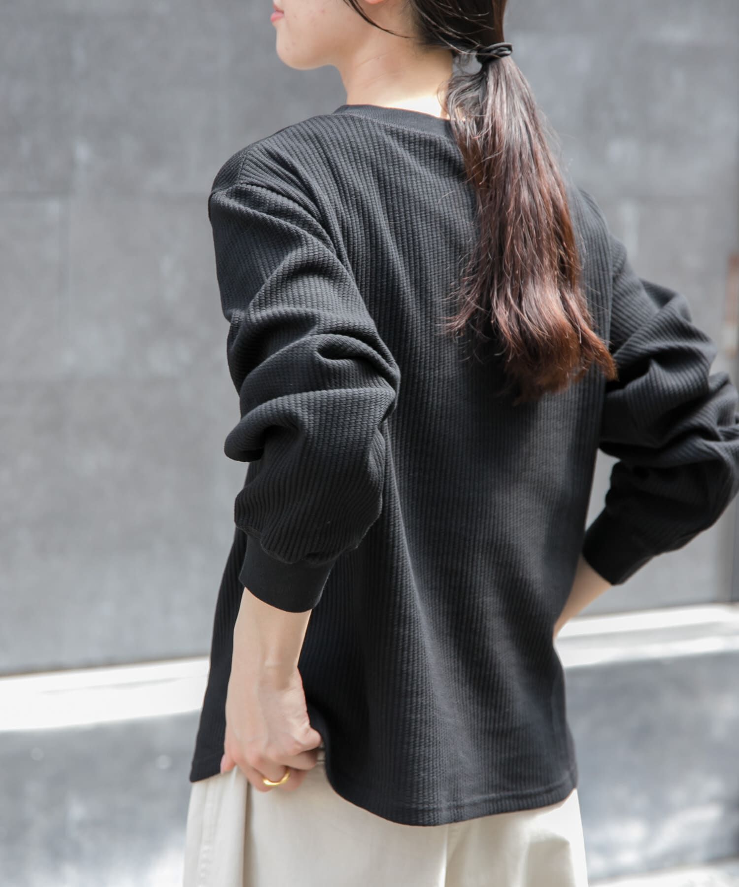 URBAN RESEARCH DOORS「FORK&SPOON　変形ワッフルロングスリーブTシャツ」|Tシャツ・カットソー|