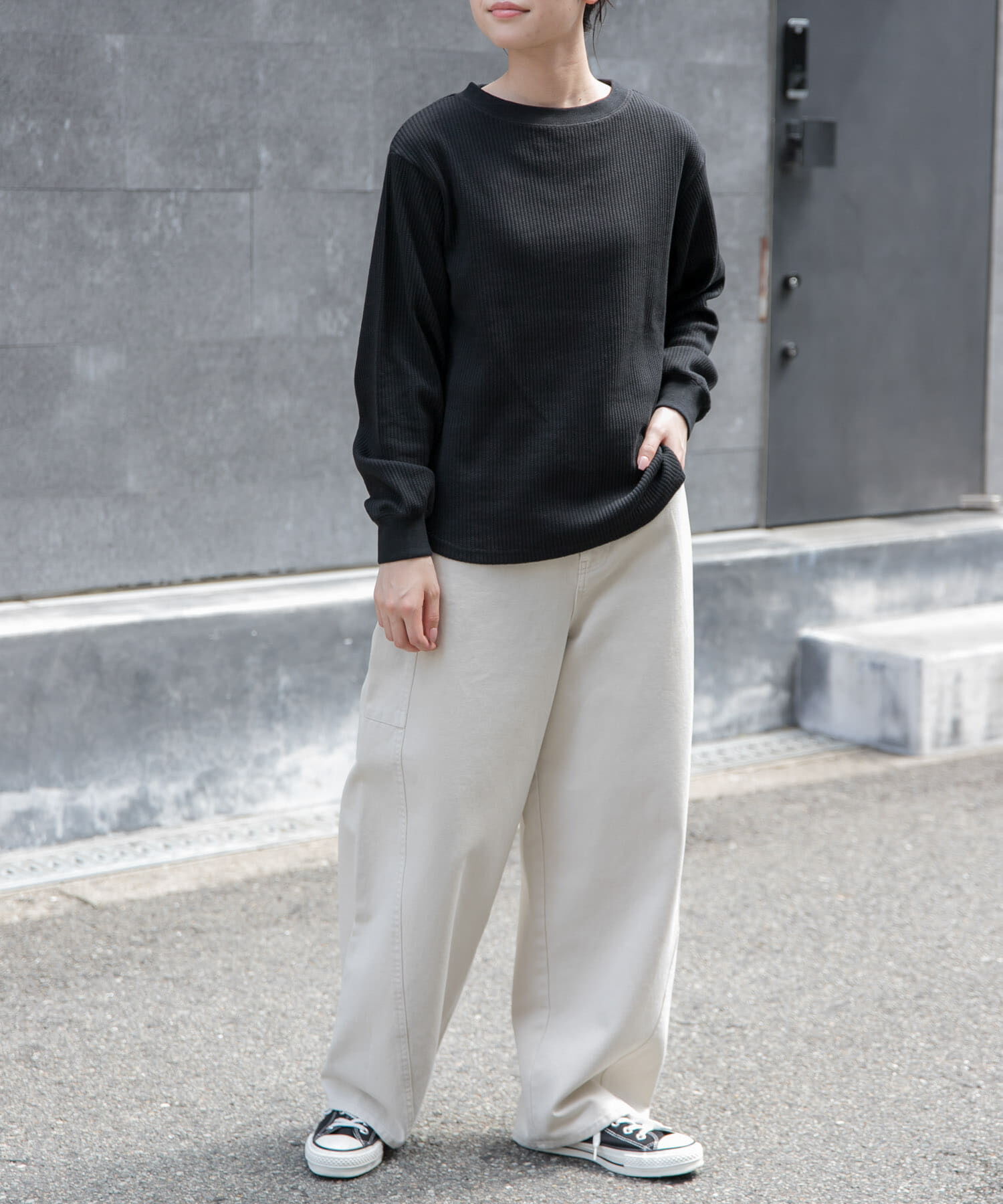 URBAN RESEARCH DOORS「FORK&SPOON　変形ワッフルロングスリーブTシャツ」|Tシャツ・カットソー|