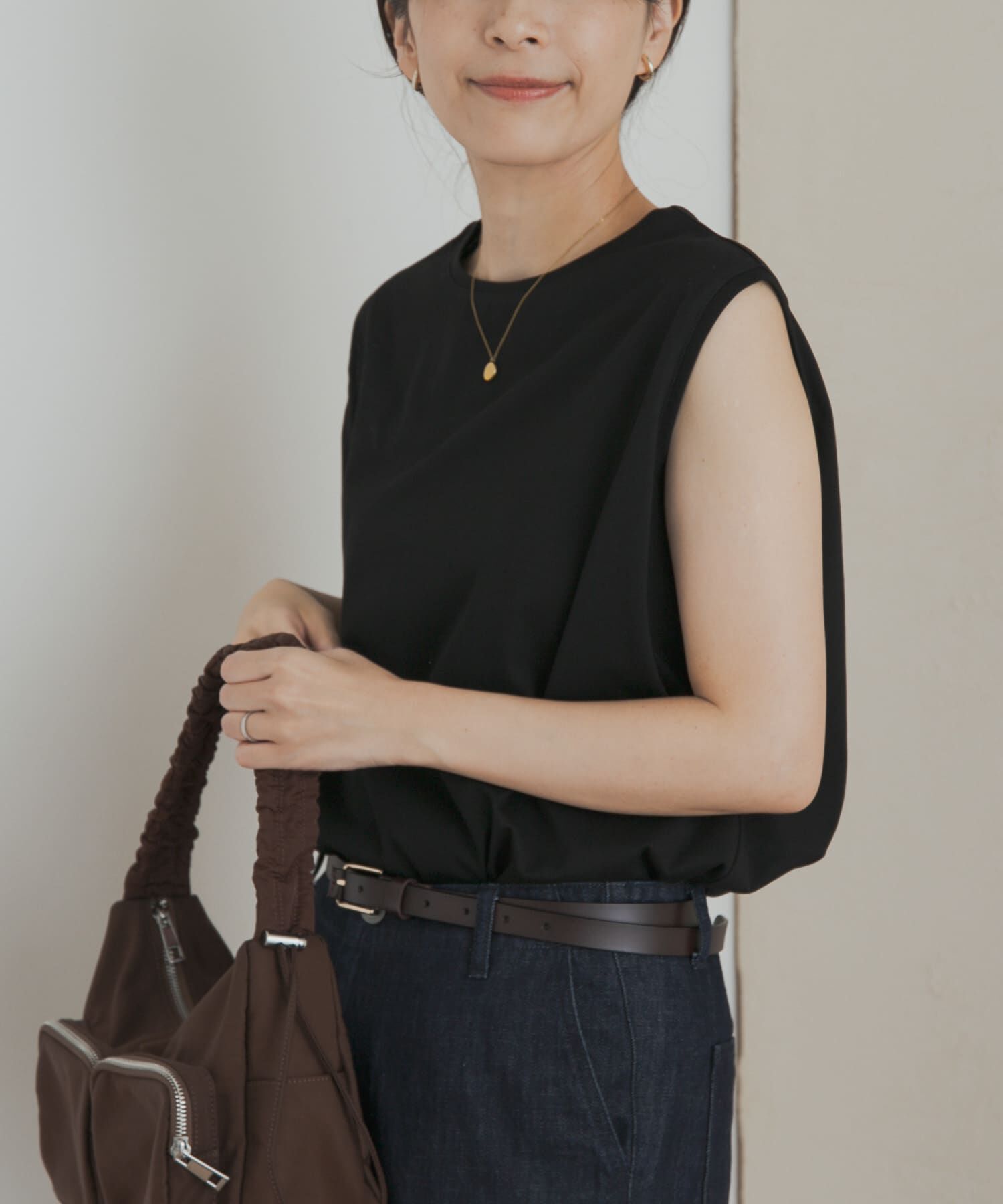 URBAN RESEARCH DOORS「インナーノースリーブプルオーバー」|Tシャツ・カットソー|ブラック