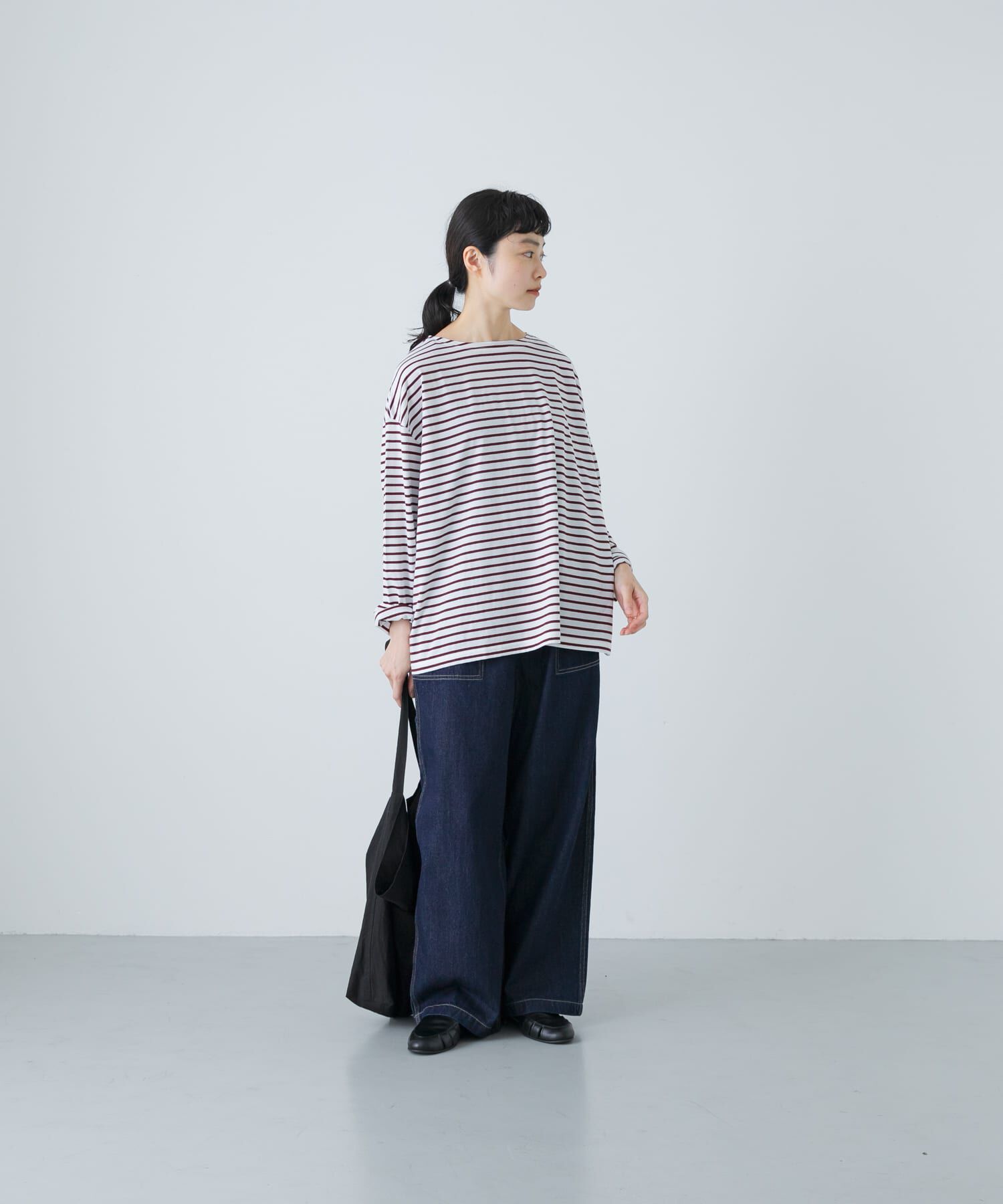 かぐれ「ハイツイストボーダーカットソー」|Tシャツ・カットソー|