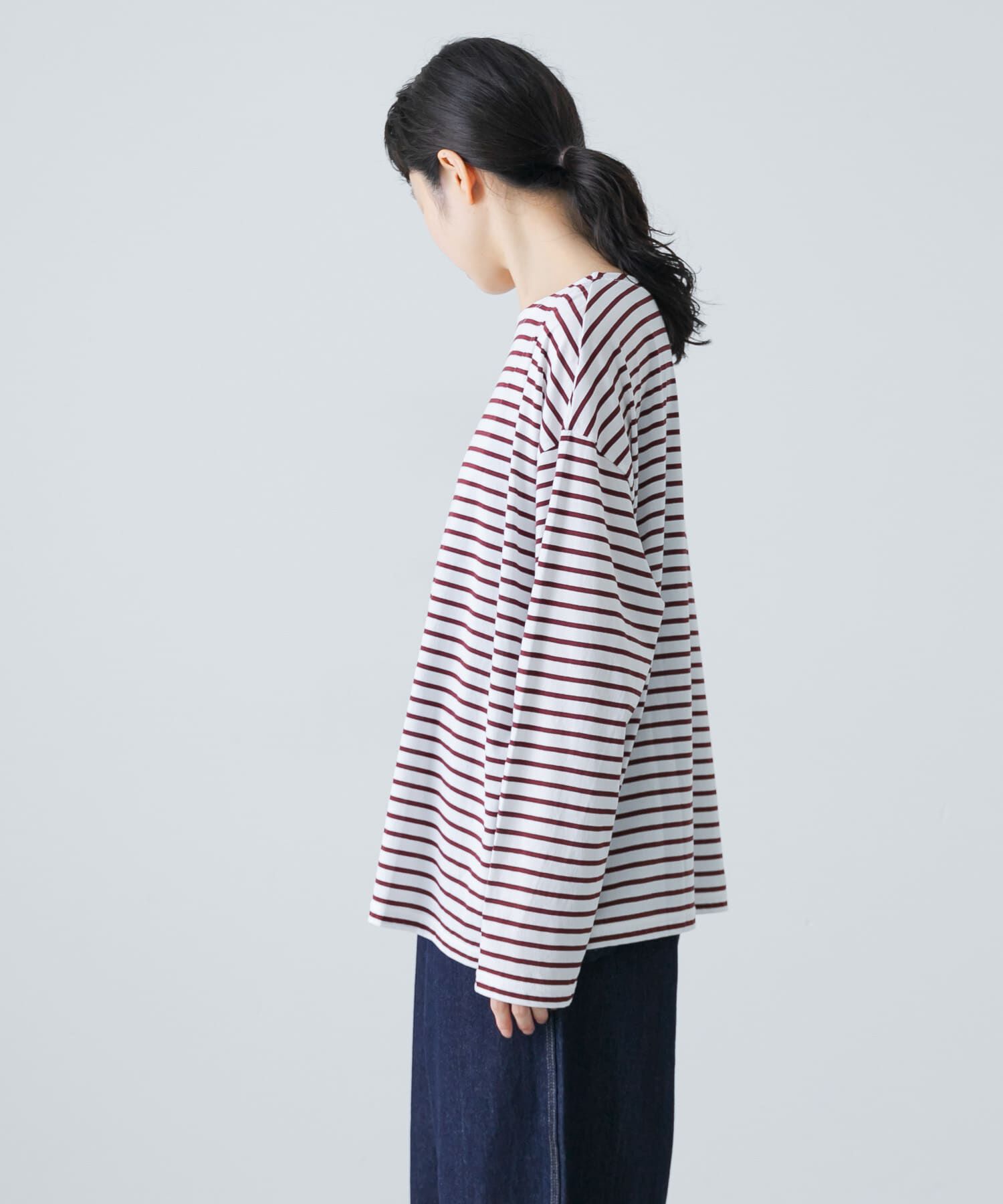 かぐれ「ハイツイストボーダーカットソー」|Tシャツ・カットソー|