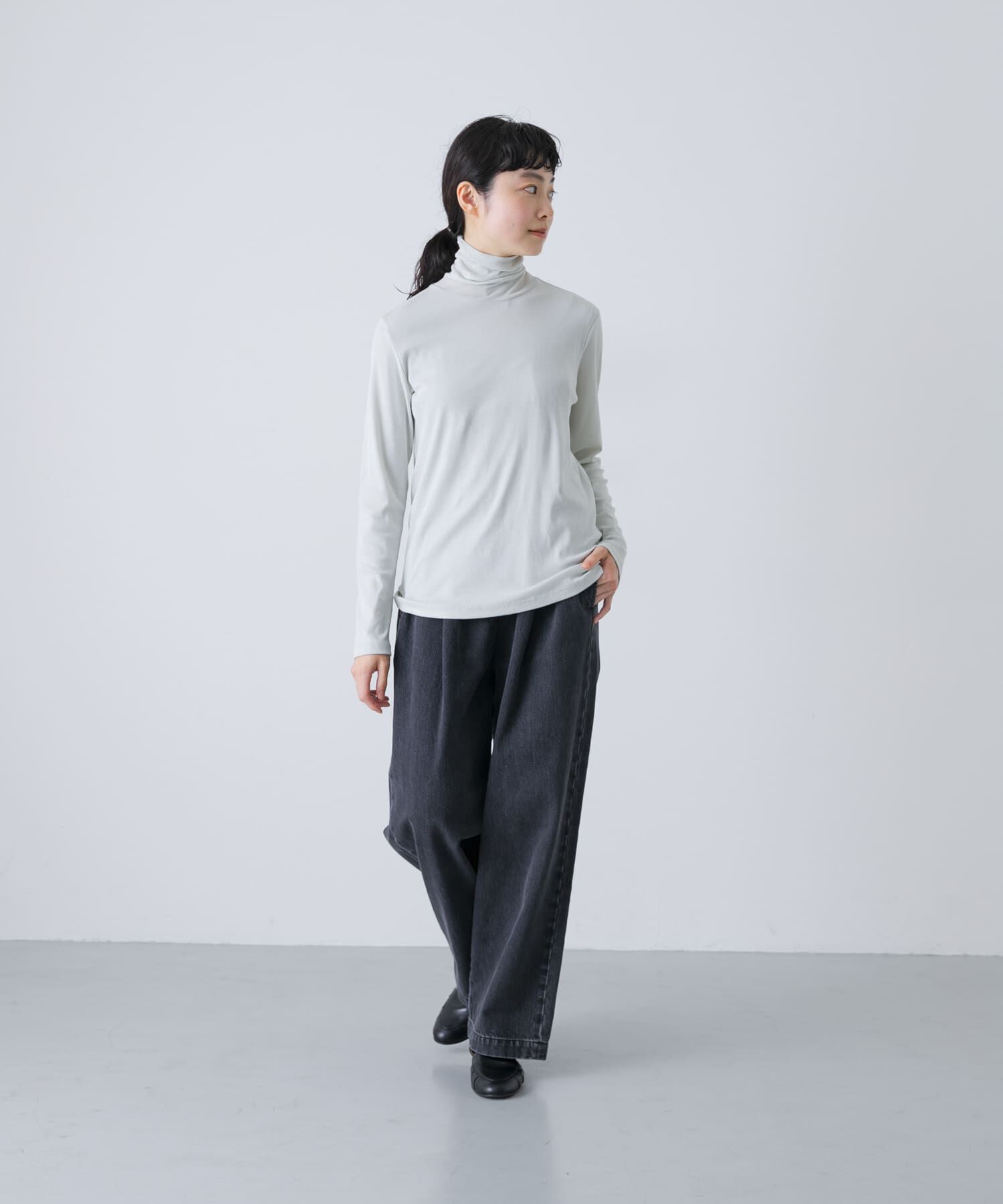 かぐれ「ハイツイストコットンタートルカットソー」|Tシャツ・カットソー|