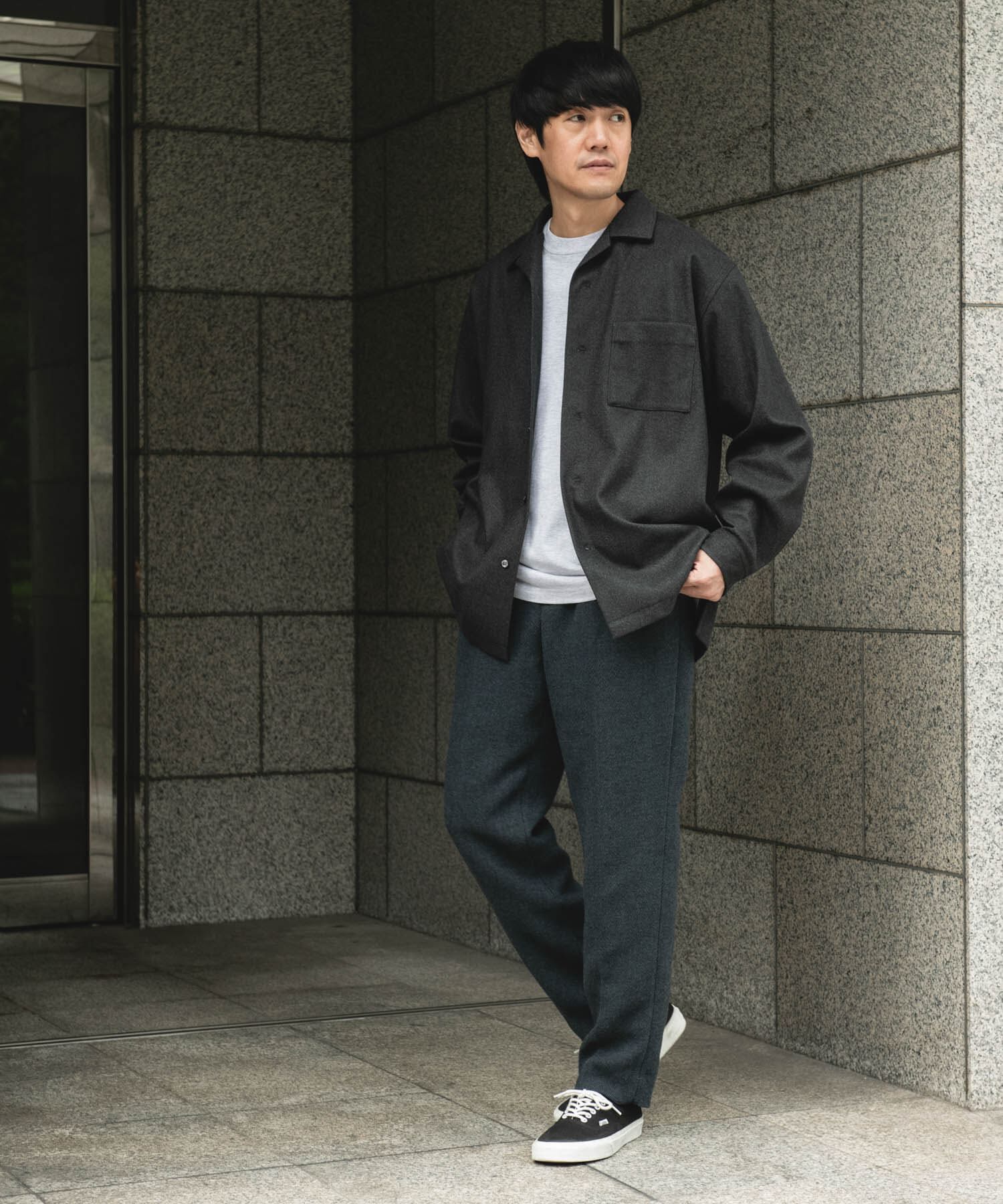 URBAN RESEARCH DOORS「ジャージメルトンオープンカラーシャツ」|シャツ・ブラウス|