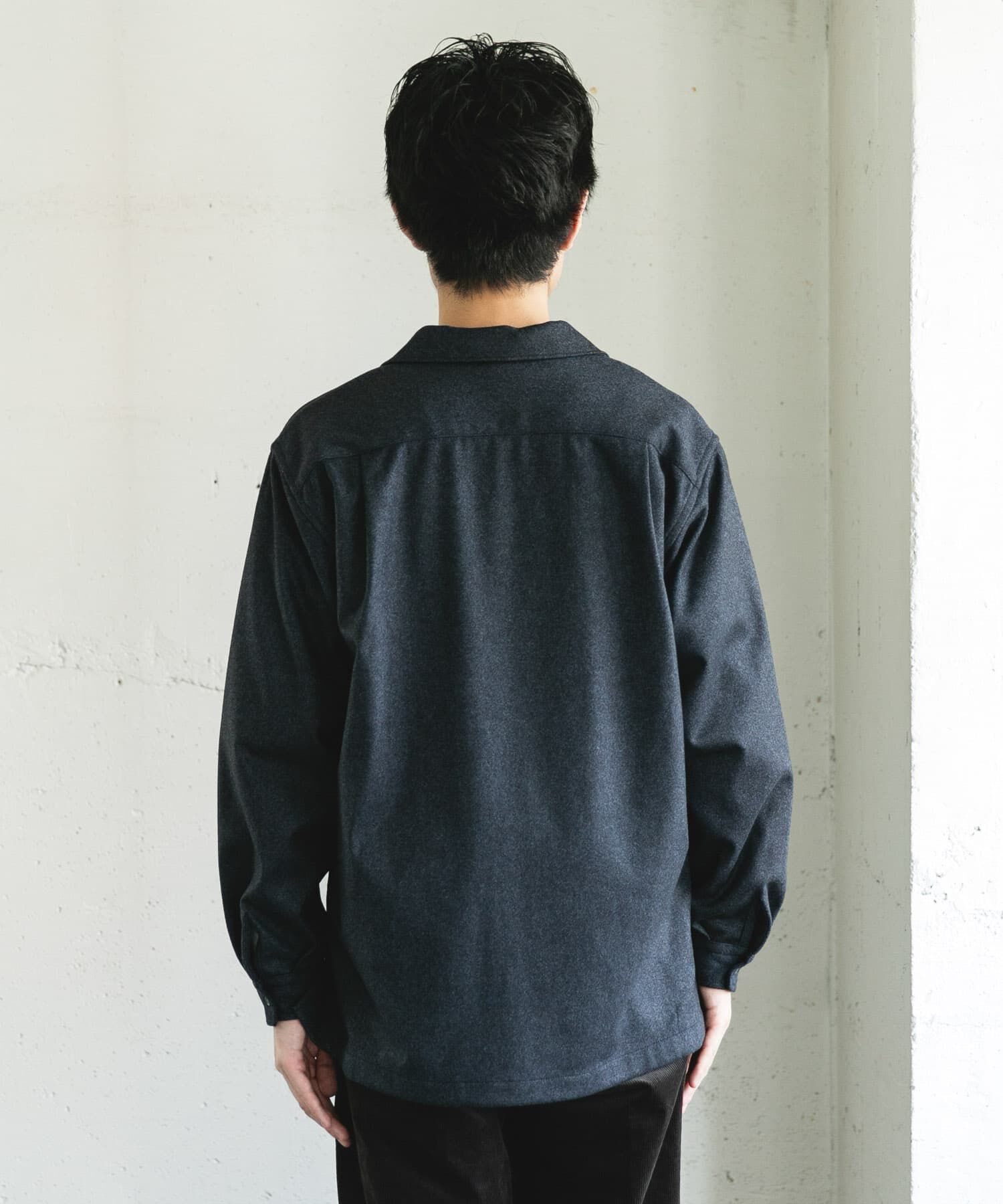 URBAN RESEARCH DOORS「ジャージメルトンオープンカラーシャツ」|シャツ・ブラウス|