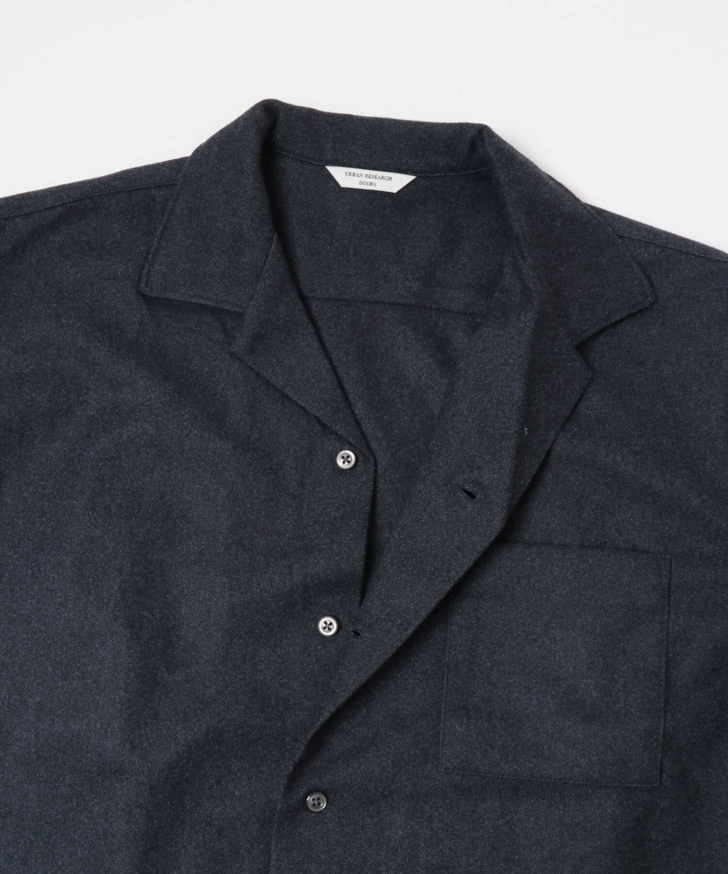 URBAN RESEARCH DOORS「ジャージメルトンオープンカラーシャツ」|シャツ・ブラウス|