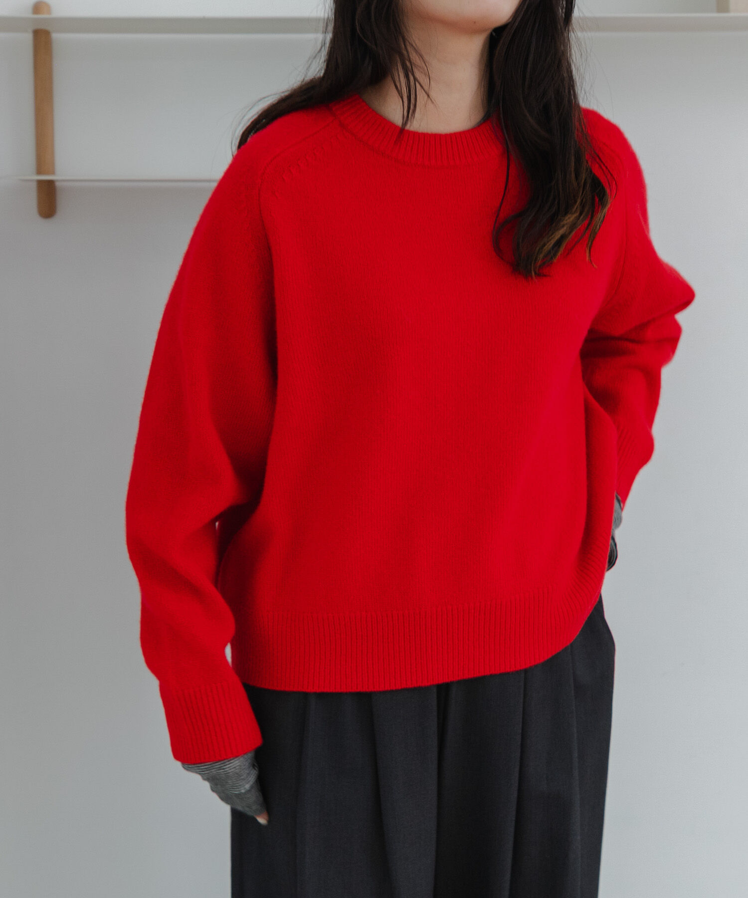 URBAN RESEARCH「ウォッシャブルウールカシミヤニット」|ニット・セーター|レッド