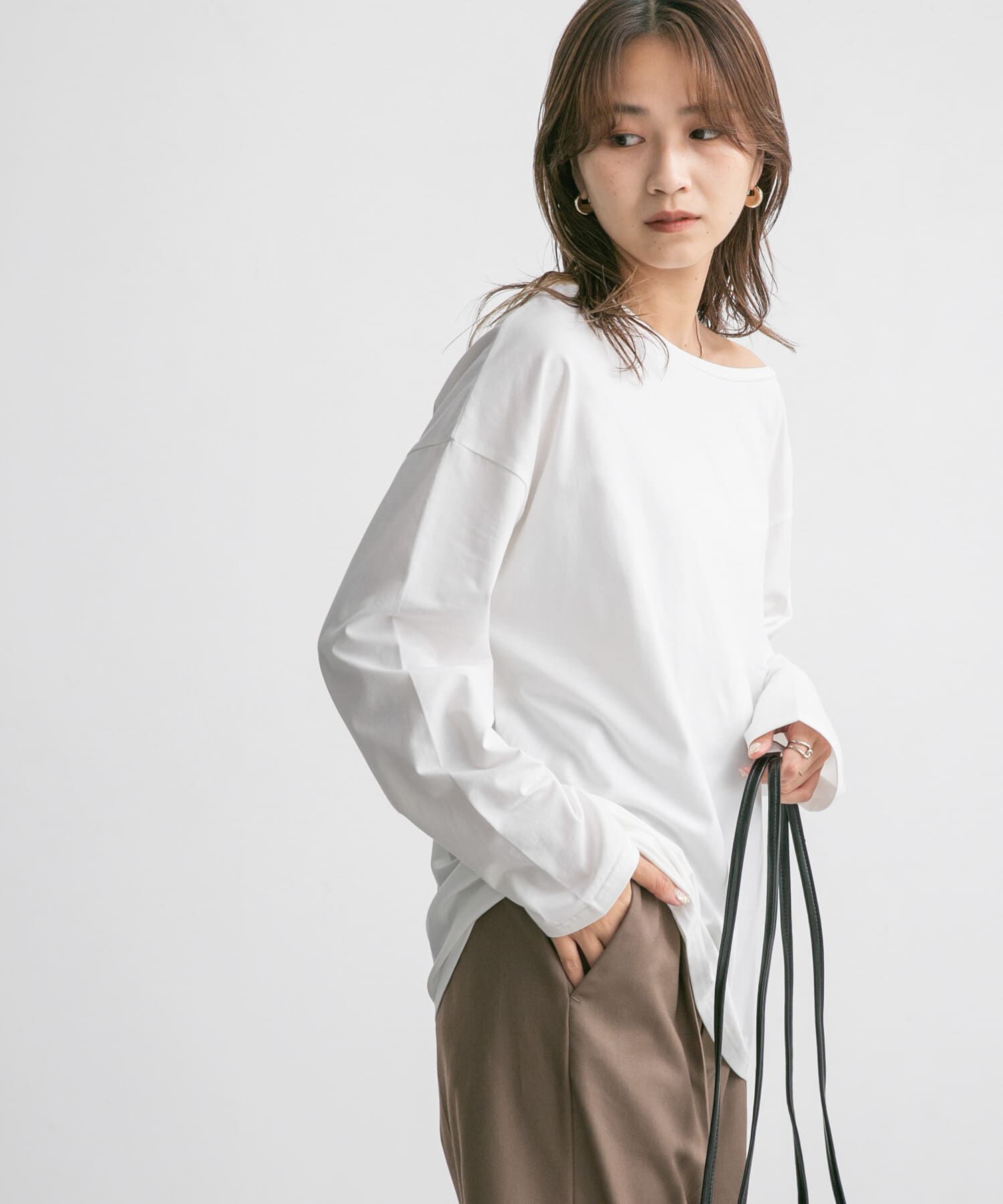  「アシメネックカットソー」|Tシャツ・カットソー|