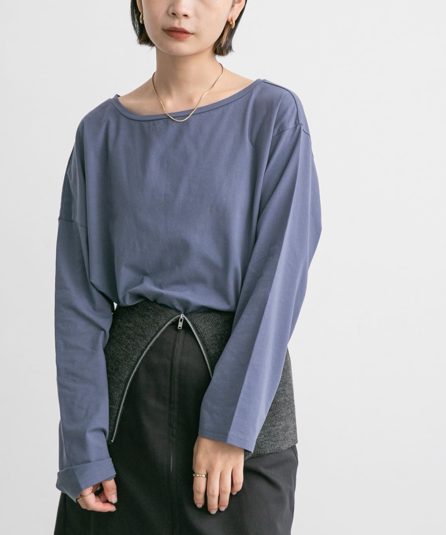  「アシメネックカットソー」|Tシャツ・カットソー|