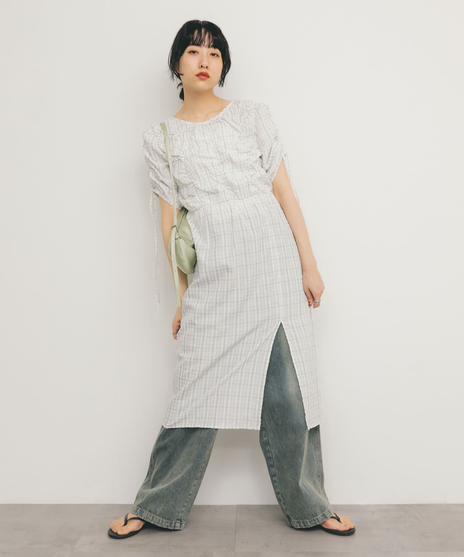  「ランダムシャーリングチェックワンピース」|ワンピース|