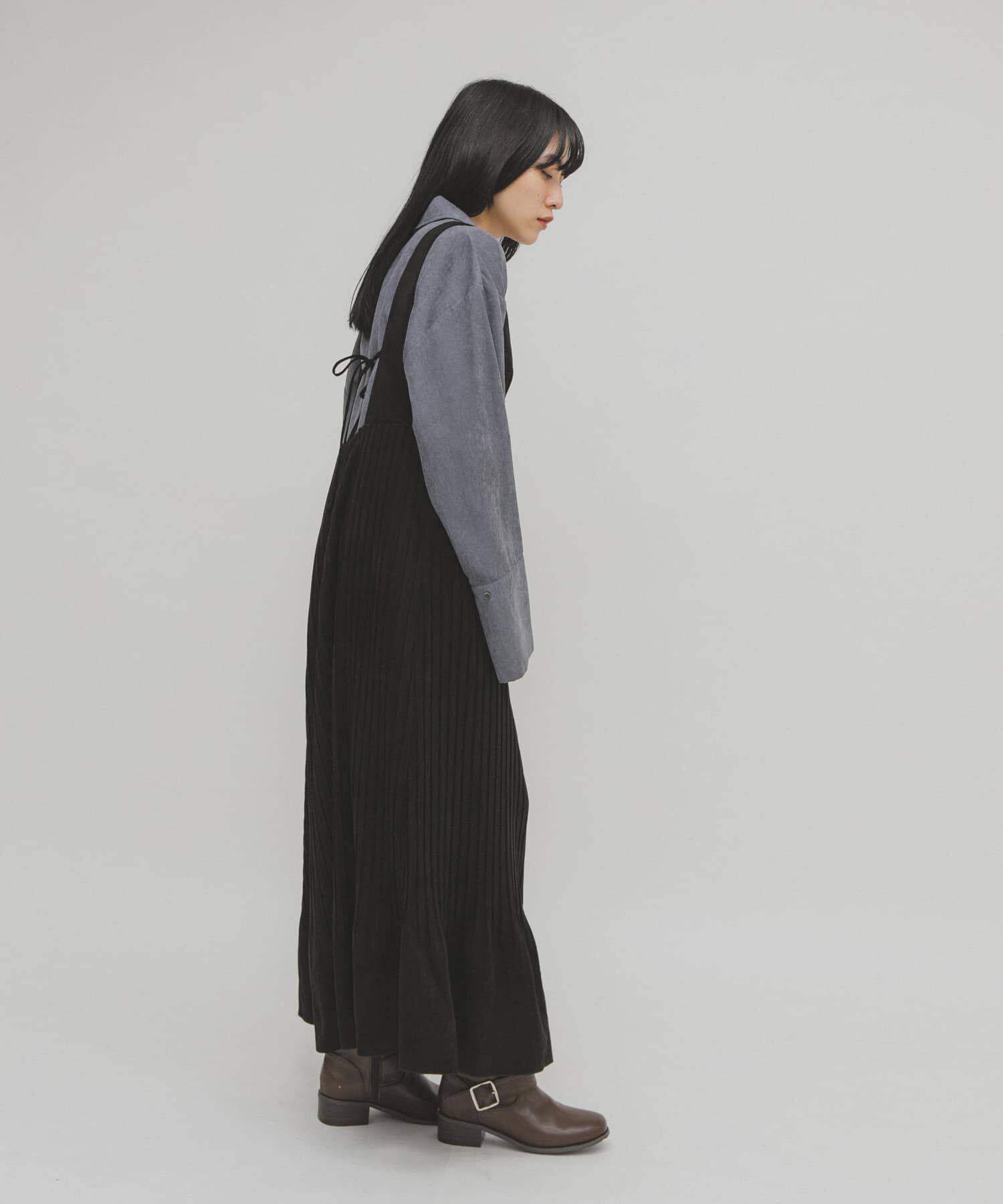  「ピーチスキンプリーツワンピース」|ワンピース|