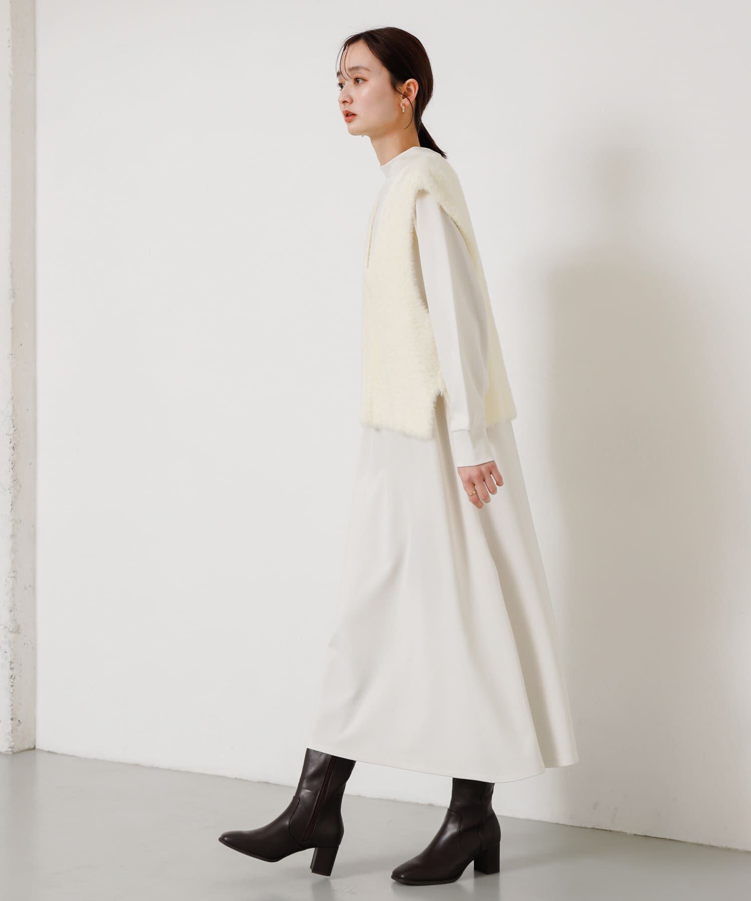 SENSE OF PLACE by URBAN RESEARCH「シャギーベストレイヤードワンピース」|ワンピース|