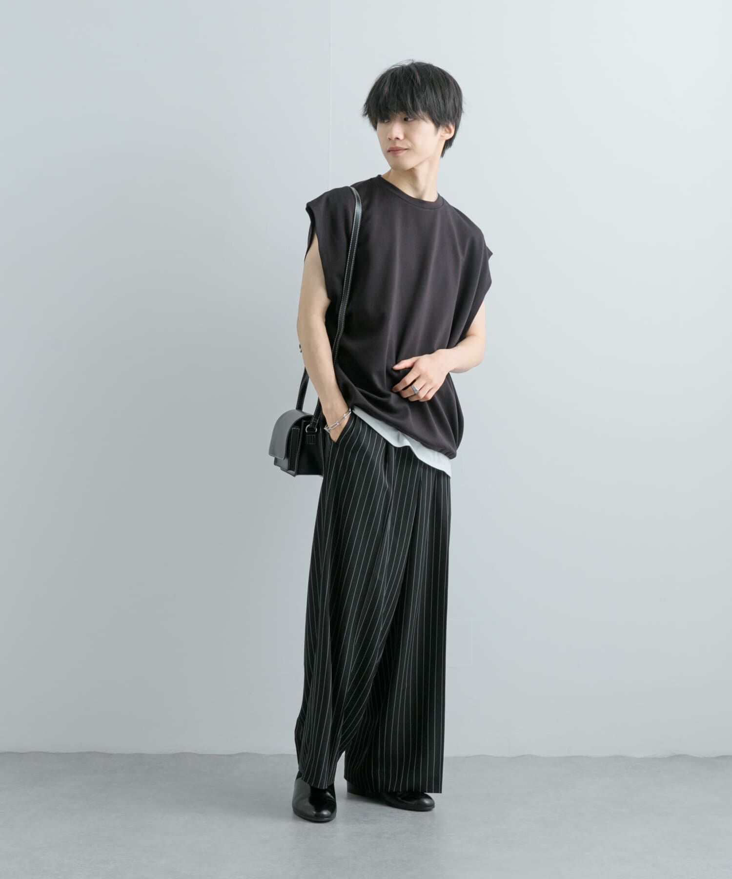 SENSE OF PLACE by URBAN RESEARCH「エクストラルーズドローコードノースリーブTシャツ」|Tシャツ・カットソー|