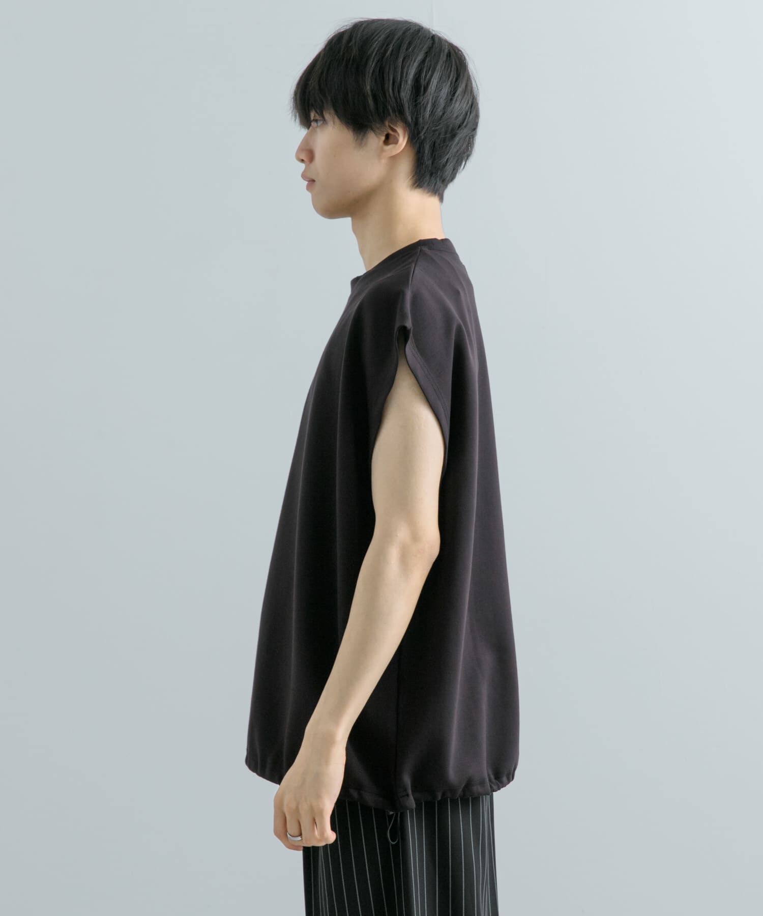 SENSE OF PLACE by URBAN RESEARCH「エクストラルーズドローコードノースリーブTシャツ」|Tシャツ・カットソー|