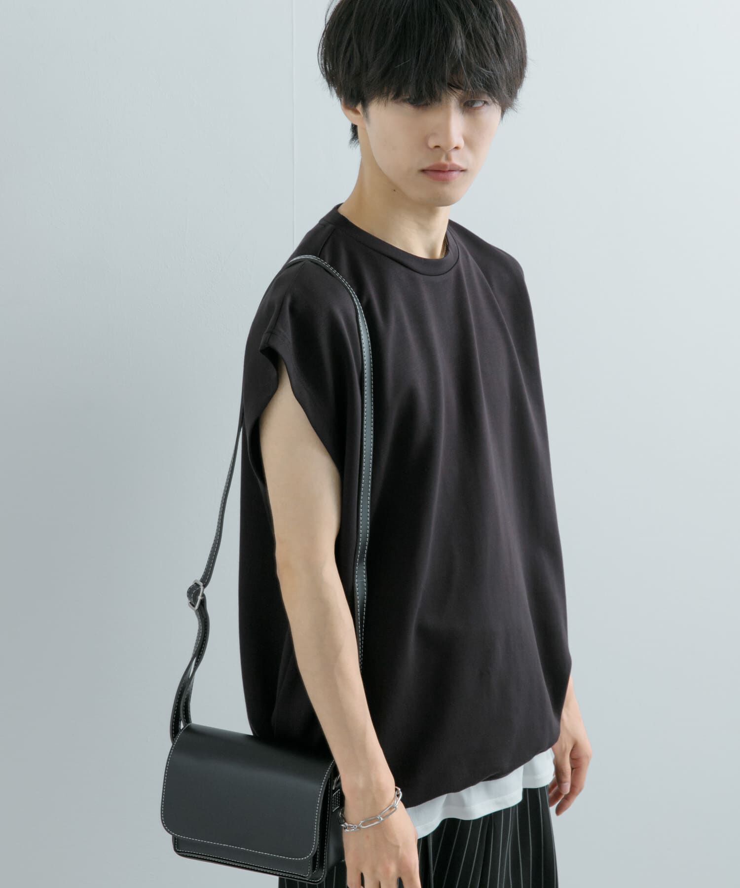 SENSE OF PLACE by URBAN RESEARCH「エクストラルーズドローコードノースリーブTシャツ」|Tシャツ・カットソー|