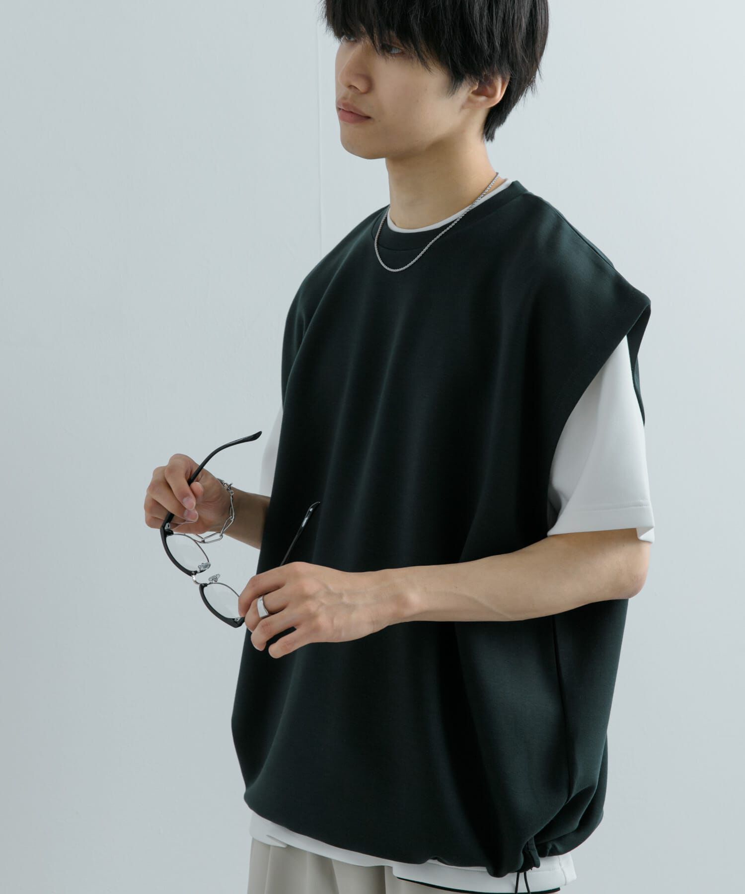 SENSE OF PLACE by URBAN RESEARCH「エクストラルーズドローコードノースリーブTシャツ」|Tシャツ・カットソー|
