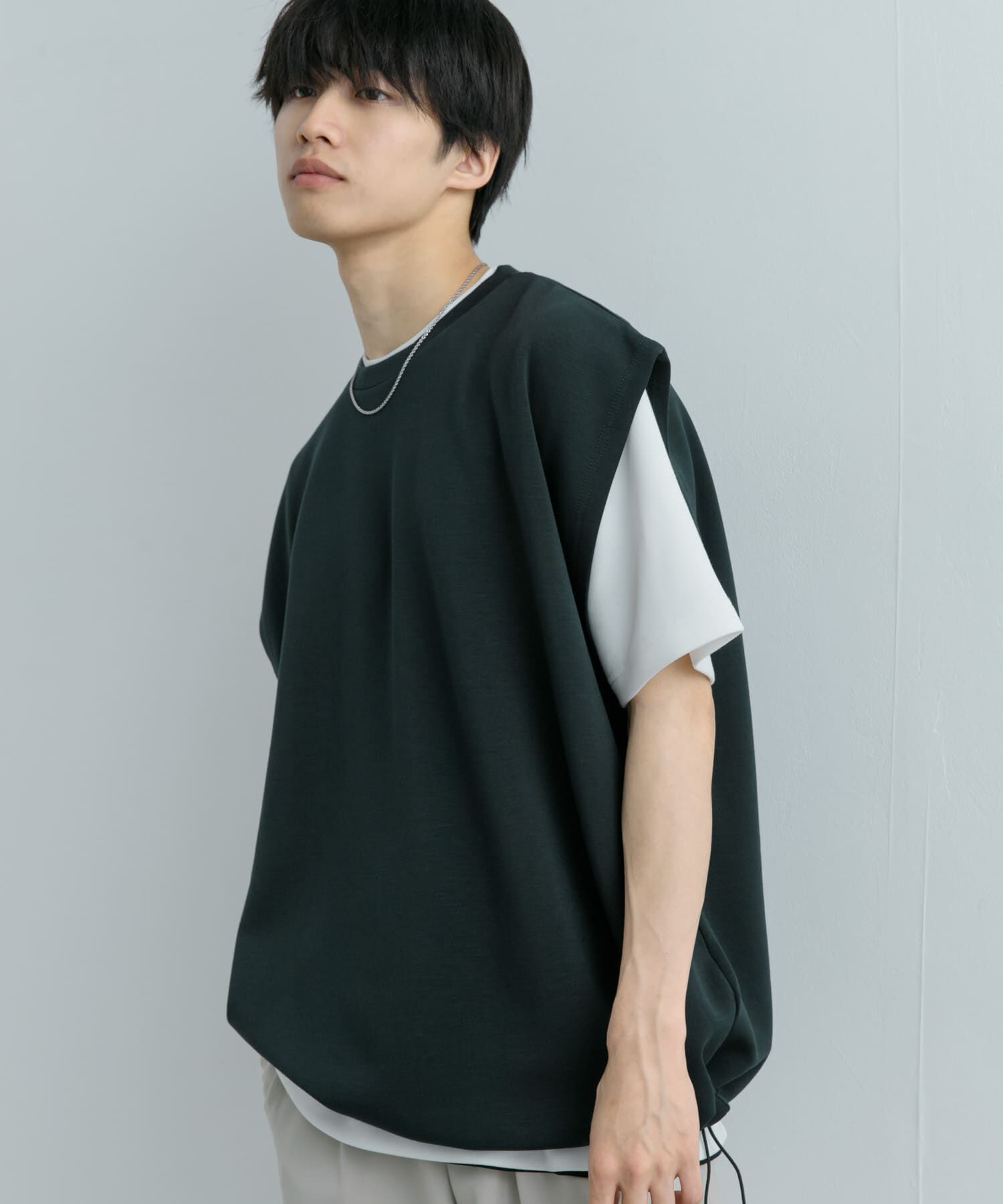 SENSE OF PLACE by URBAN RESEARCH「エクストラルーズドローコードノースリーブTシャツ」|Tシャツ・カットソー|
