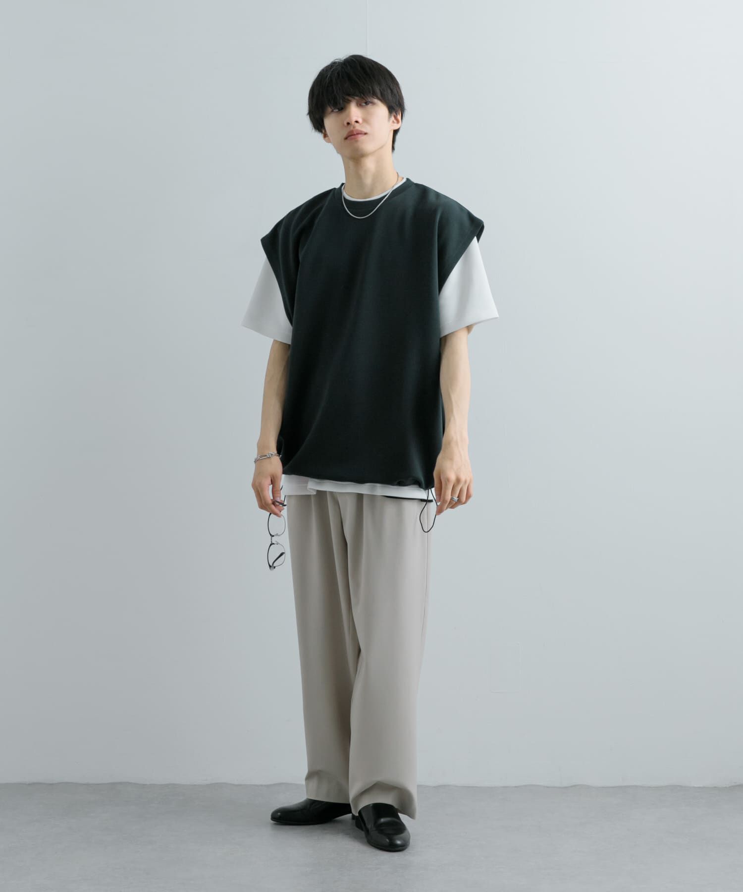 SENSE OF PLACE by URBAN RESEARCH「エクストラルーズドローコードノースリーブTシャツ」|Tシャツ・カットソー|