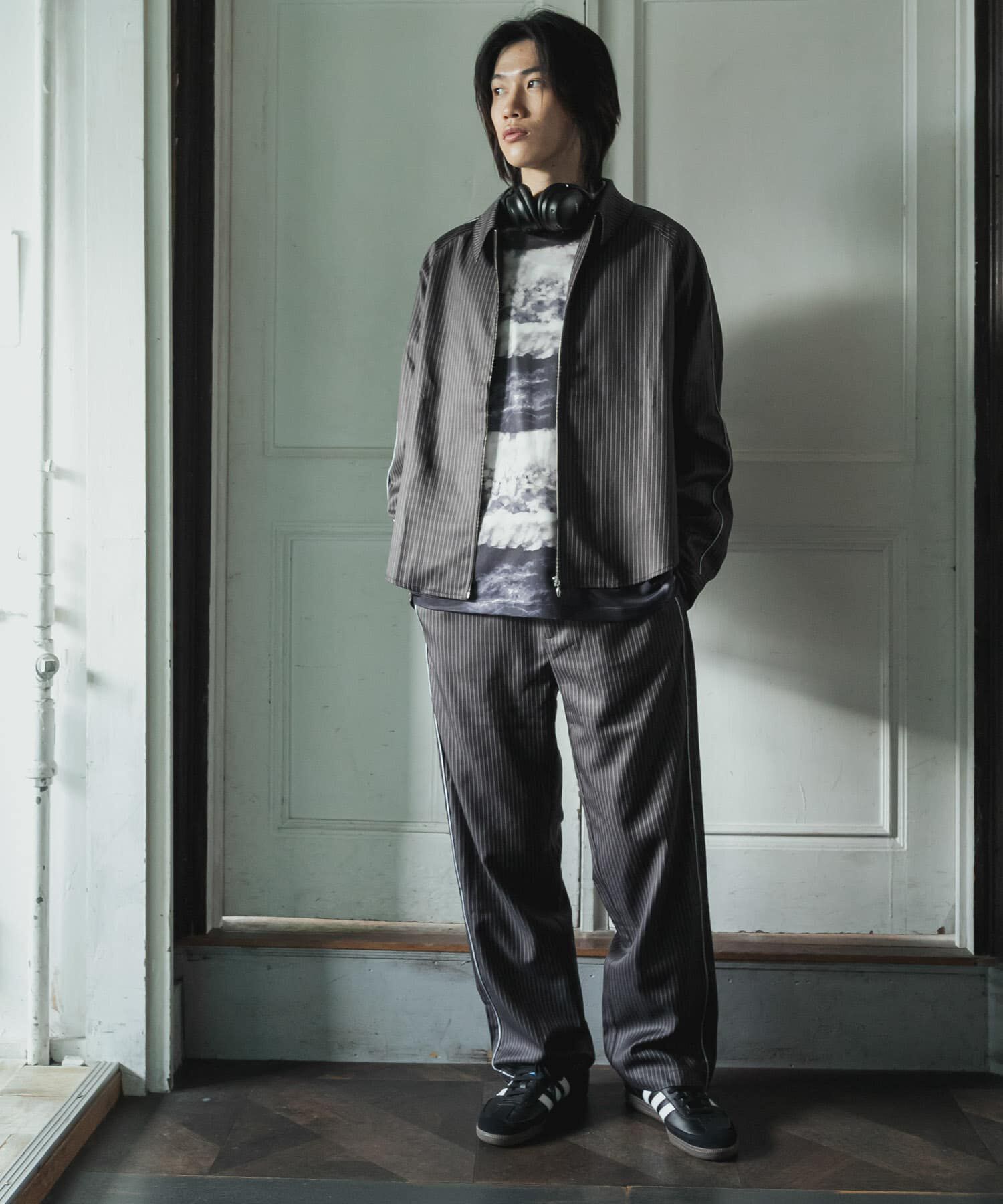 SENSE OF PLACE by URBAN RESEARCH「サイドラインピンストライプジップシャツ」|シャツ・ブラウス|