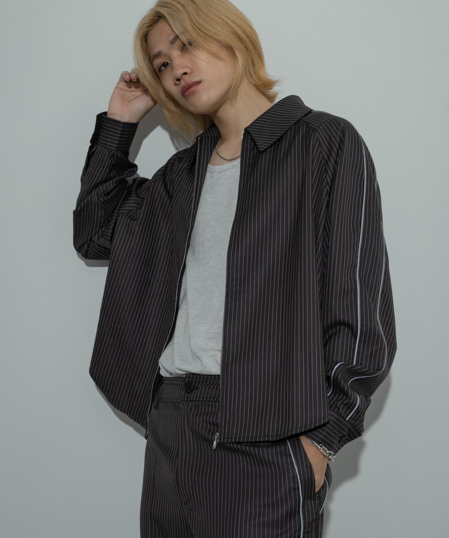 SENSE OF PLACE by URBAN RESEARCH「サイドラインピンストライプジップシャツ」|シャツ・ブラウス|