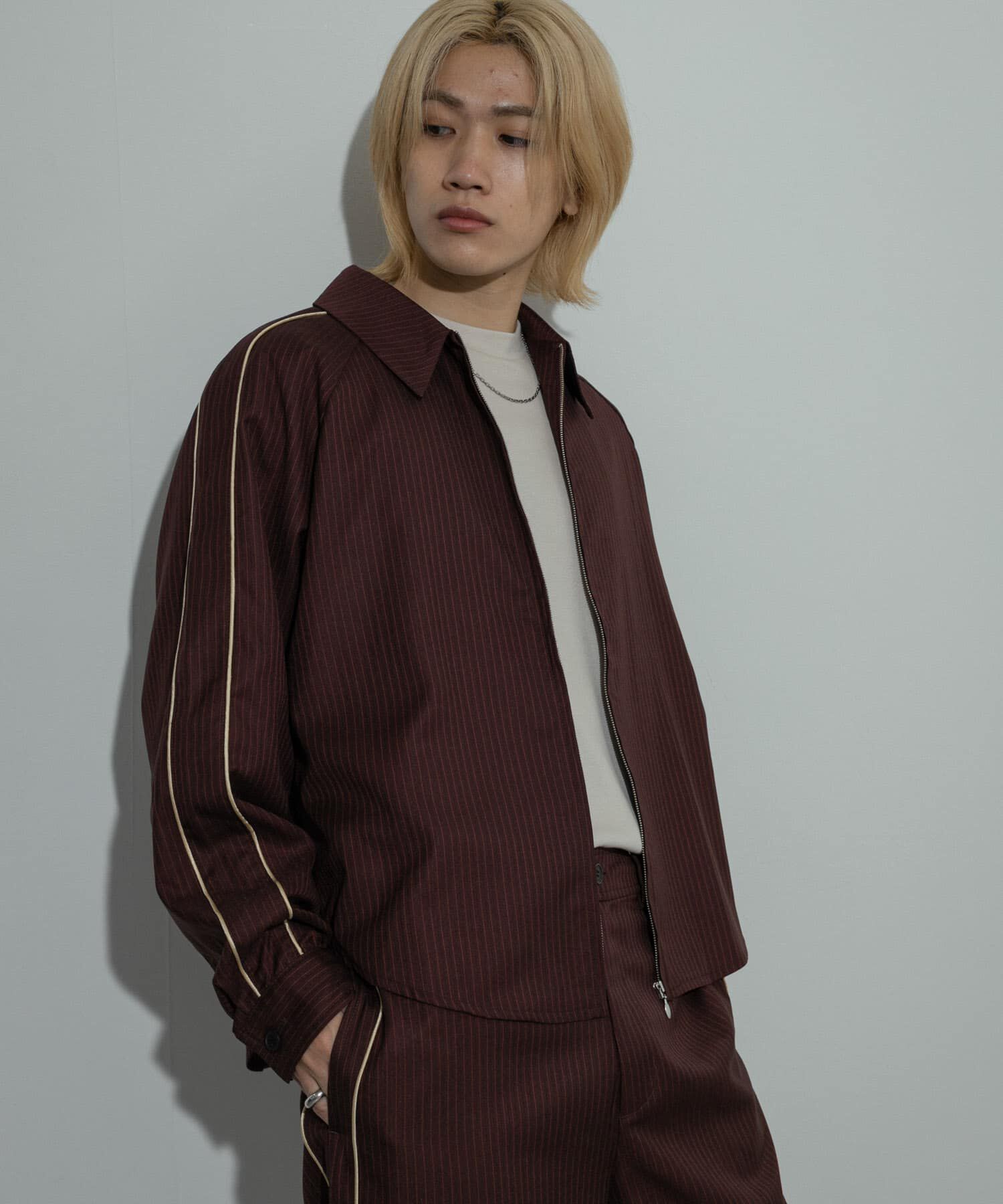 SENSE OF PLACE by URBAN RESEARCH「サイドラインピンストライプジップシャツ」|シャツ・ブラウス|