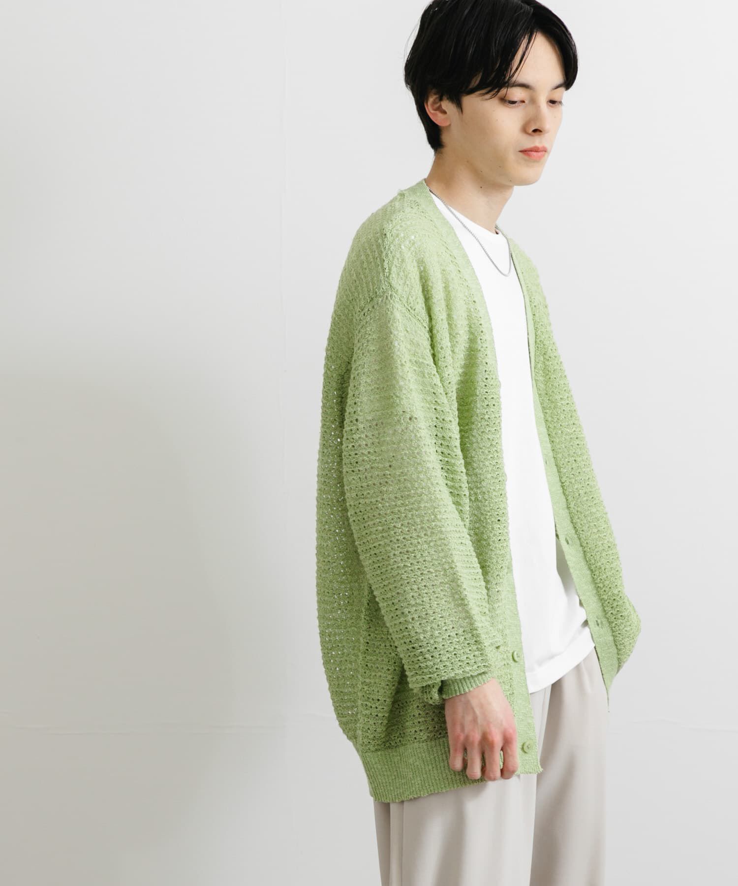 SENSE OF PLACE by URBAN RESEARCH「『ユニセックス』『洗濯可』シアーVネックカーディガン」|カーディガン|