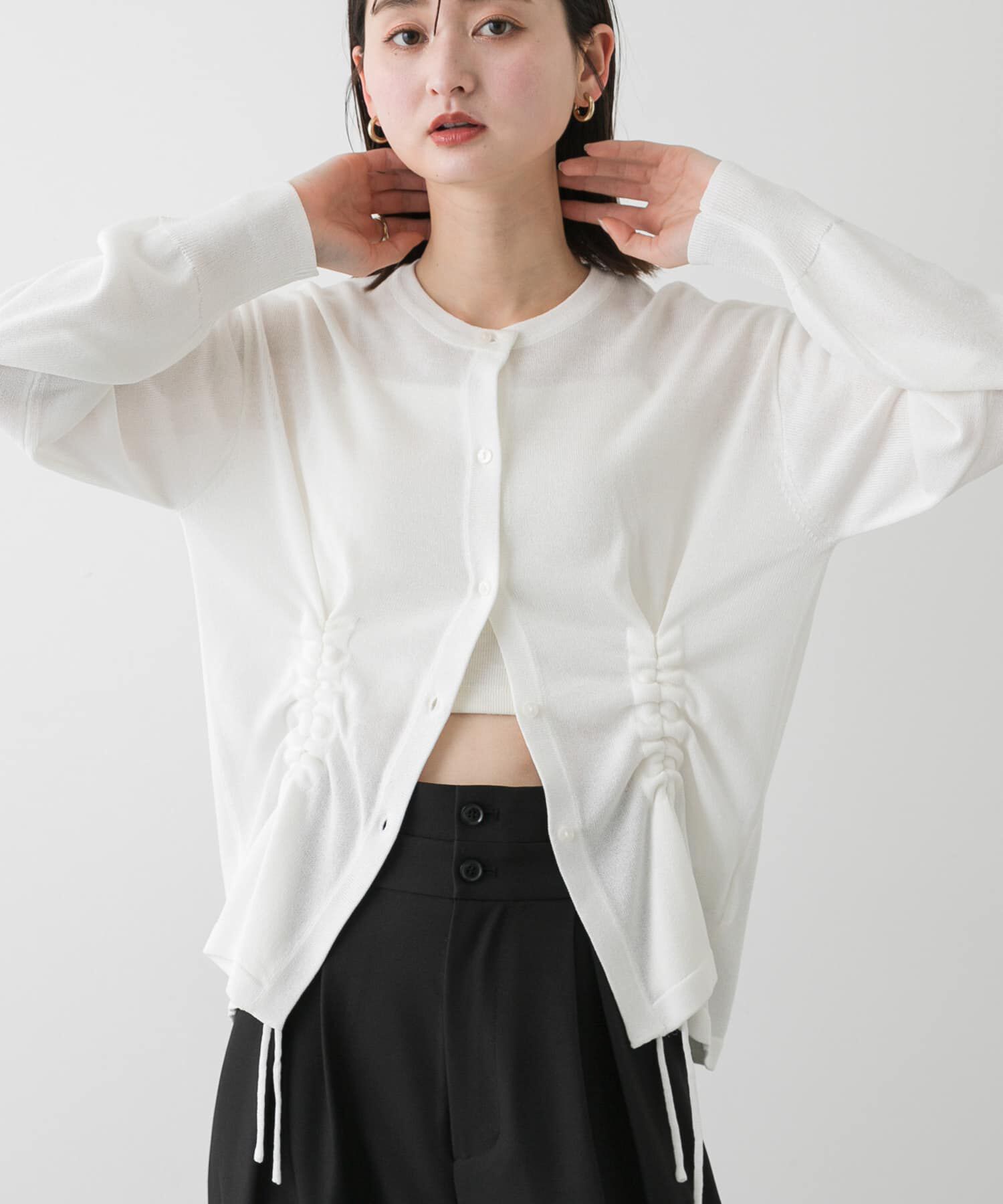 SENSE OF PLACE by URBAN RESEARCH「ドロストシャーリングカーディガン」|カーディガン|オフホワイト