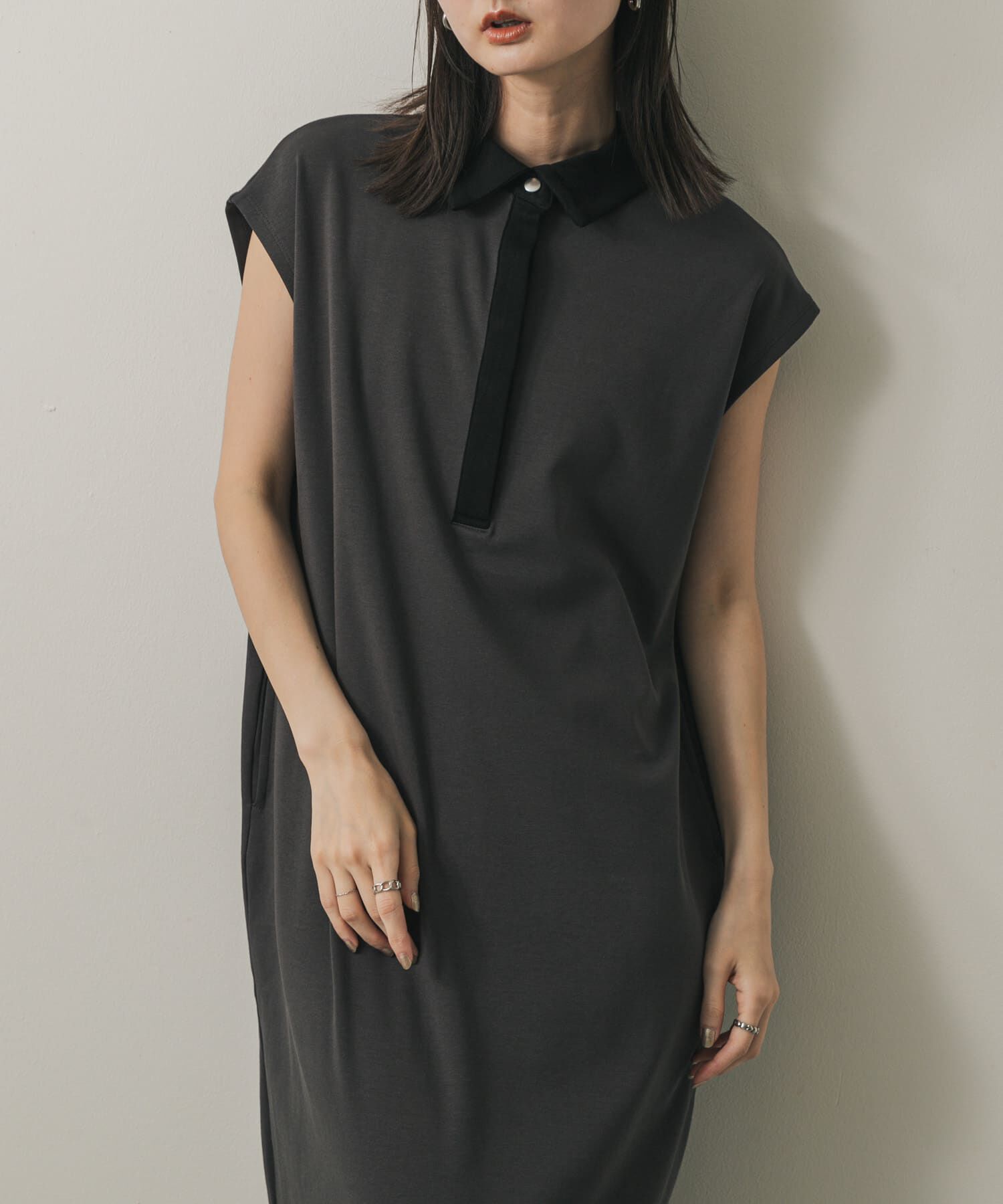 SENSE OF PLACE by URBAN RESEARCH「カットポロシャツワンピース」|ワンピース|チャコールグレー