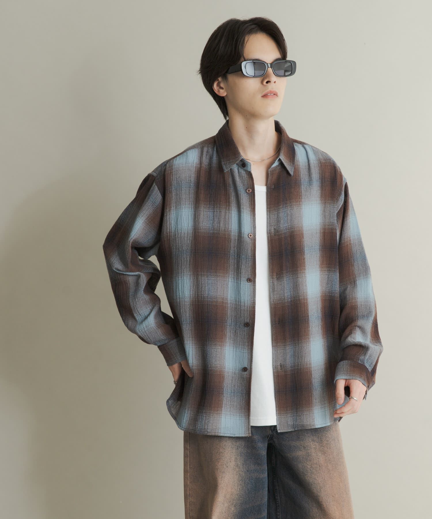 SENSE OF PLACE by URBAN RESEARCH「オンブレーチェックレギュラーカラーシャツ」|シャツ・ブラウス|