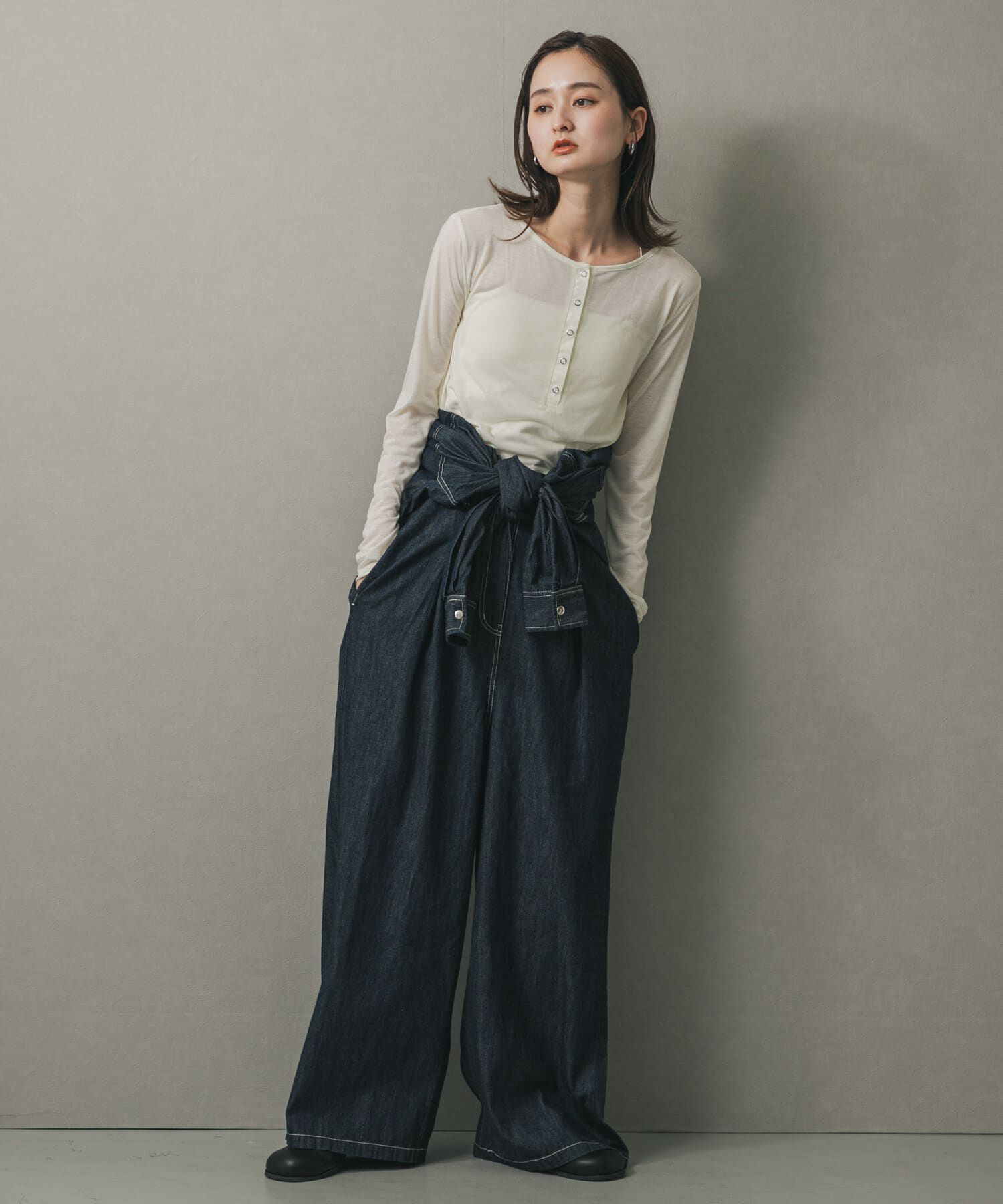 SENSE OF PLACE by URBAN RESEARCH「ヘンリーネックプレーンカットトップ」|Tシャツ・カットソー|