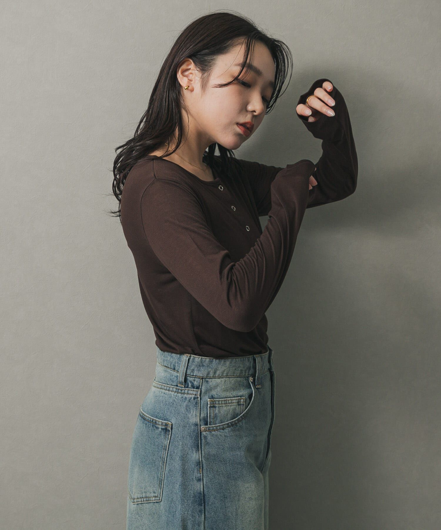 SENSE OF PLACE by URBAN RESEARCH「ヘンリーネックプレーンカットトップ」|Tシャツ・カットソー|