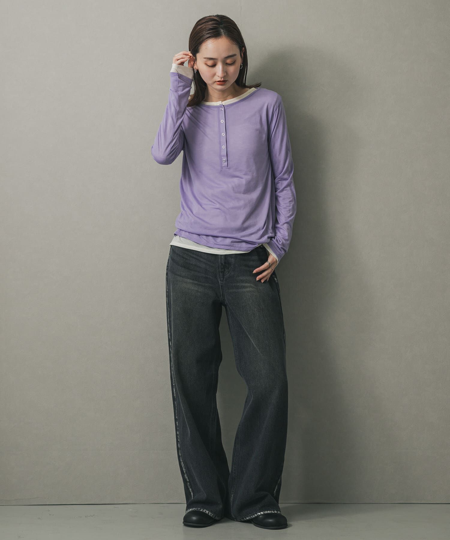 SENSE OF PLACE by URBAN RESEARCH「ヘンリーネックプレーンカットトップ」|Tシャツ・カットソー|