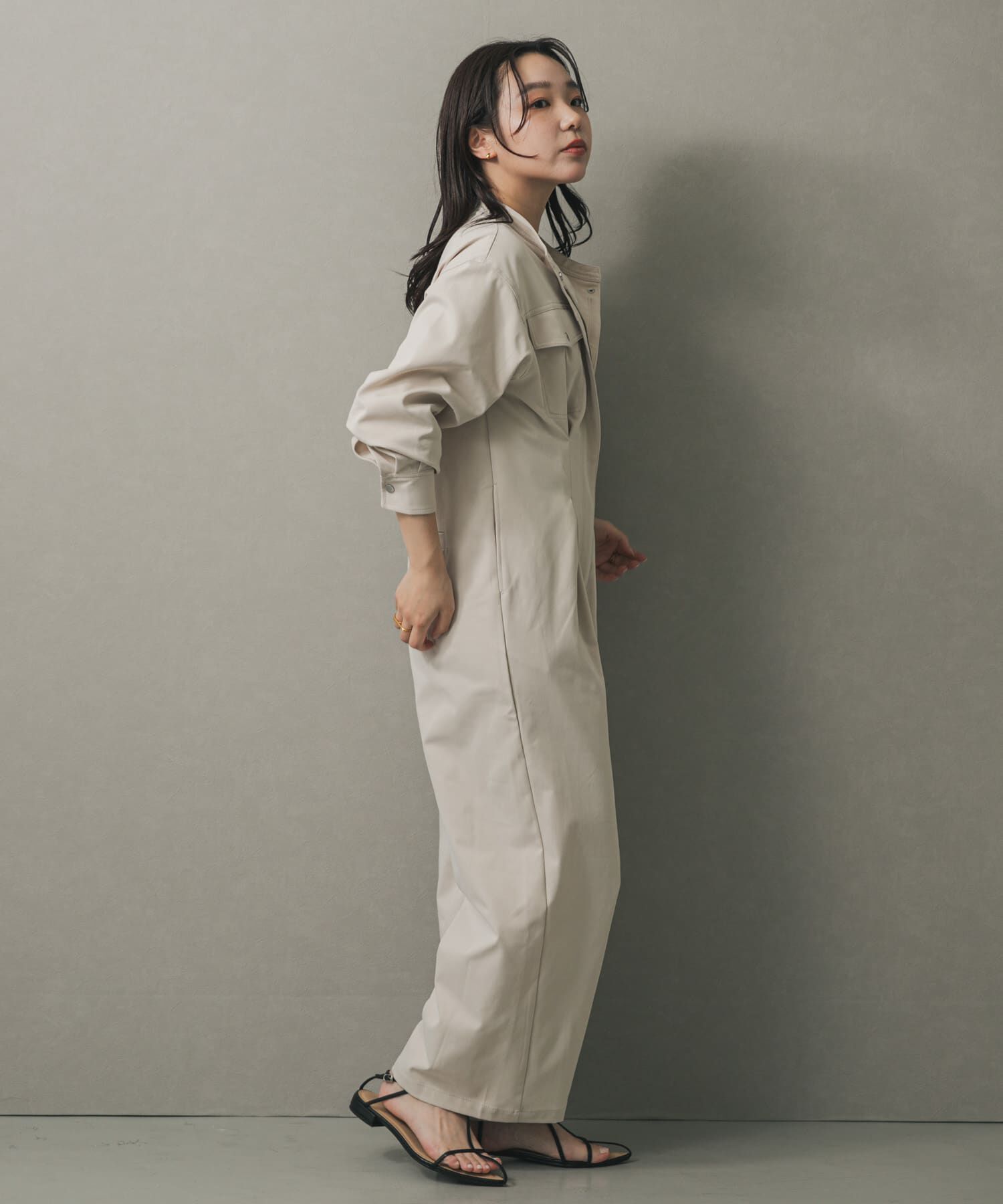 SENSE OF PLACE by URBAN RESEARCH「ノーカラーウエストタックジャンプスーツ」|ワンピース|