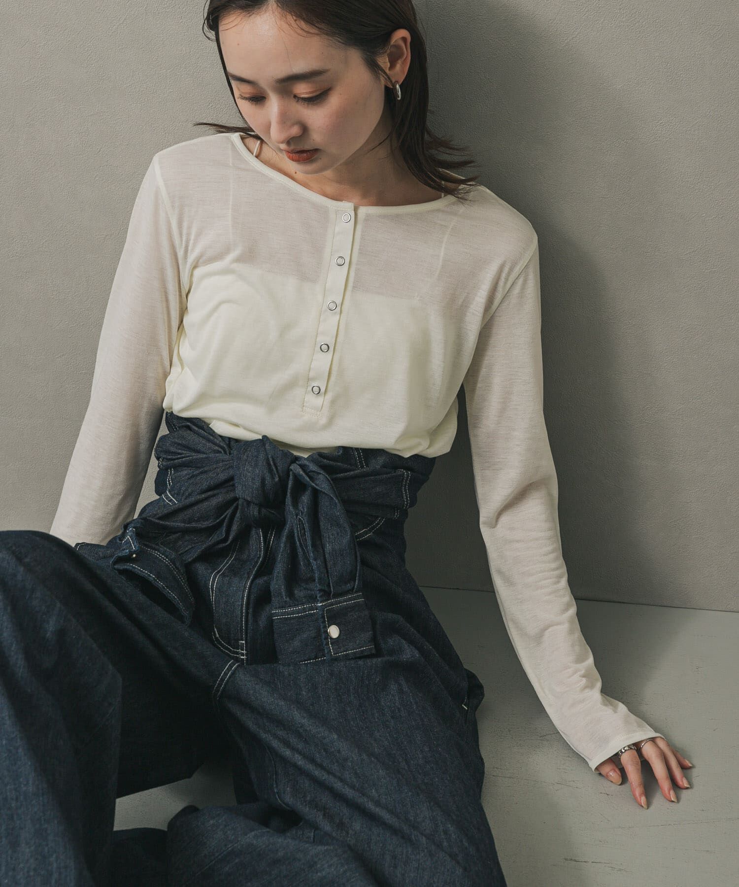 SENSE OF PLACE by URBAN RESEARCH「ノーカラーウエストタックジャンプスーツ」|ワンピース|