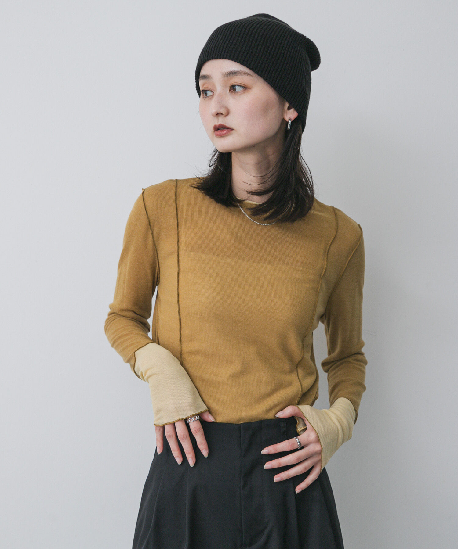 SENSE OF PLACE by URBAN RESEARCH「レイヤードメローTシャツ」|Tシャツ・カットソー|イエロー