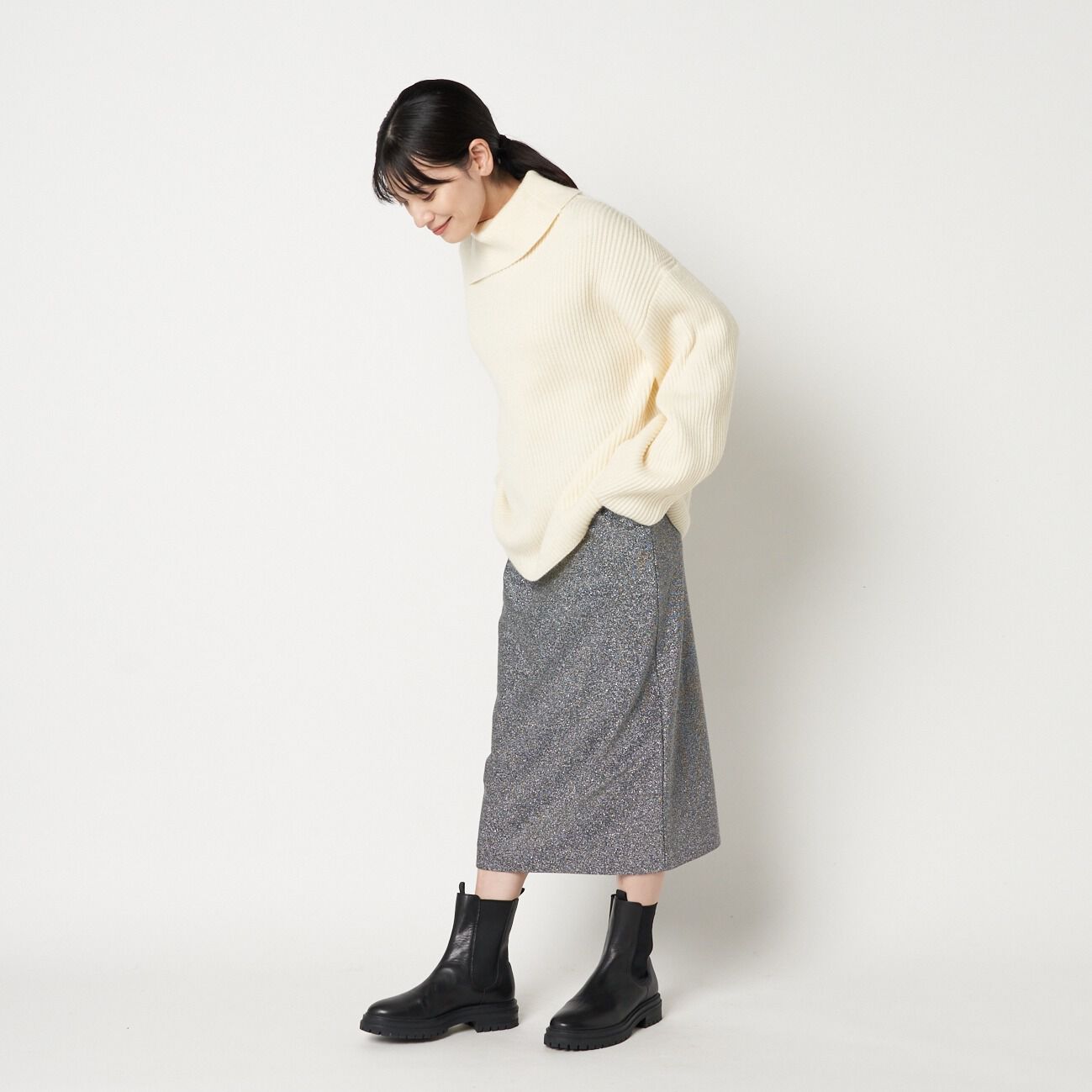 HELIOPOLE「HELIOPOLE GLITTER JERSEY TIGHT SKIRT」|スカート|