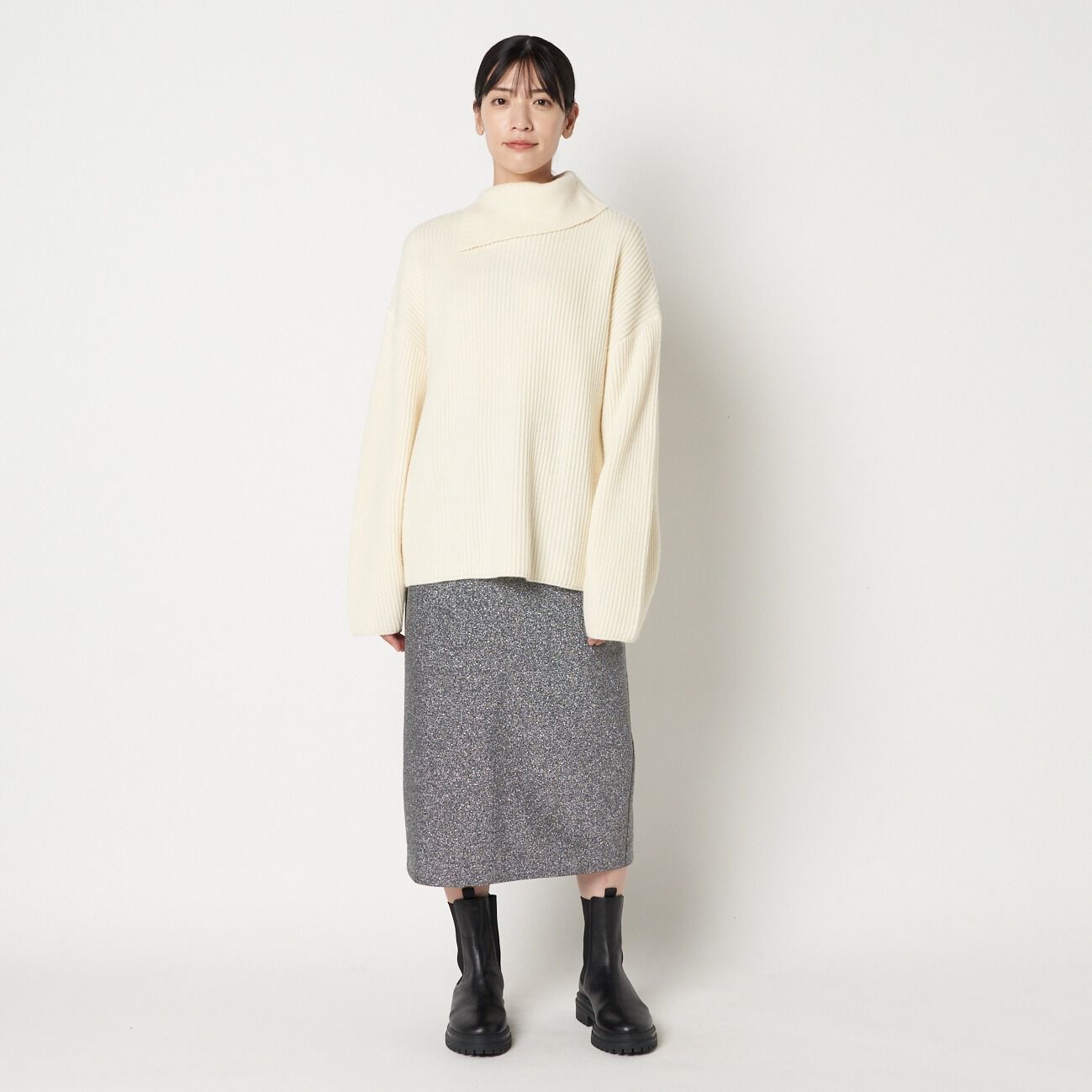 HELIOPOLE「HELIOPOLE GLITTER JERSEY TIGHT SKIRT」|スカート|