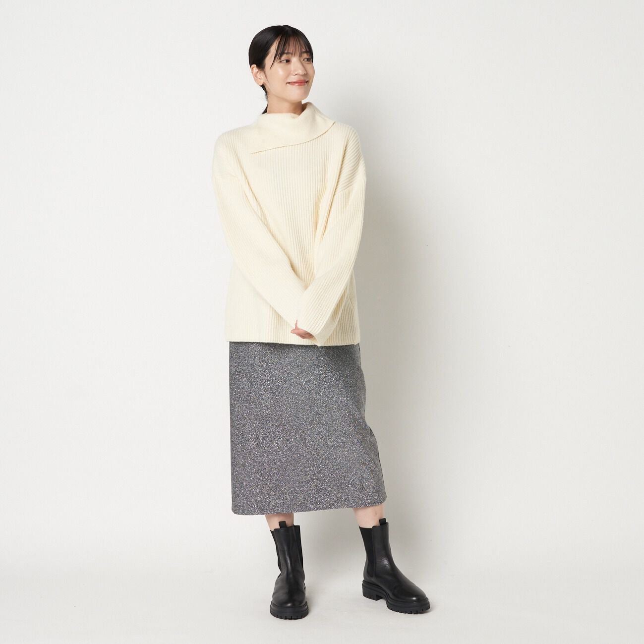 HELIOPOLE「HELIOPOLE GLITTER JERSEY TIGHT SKIRT」|スカート|