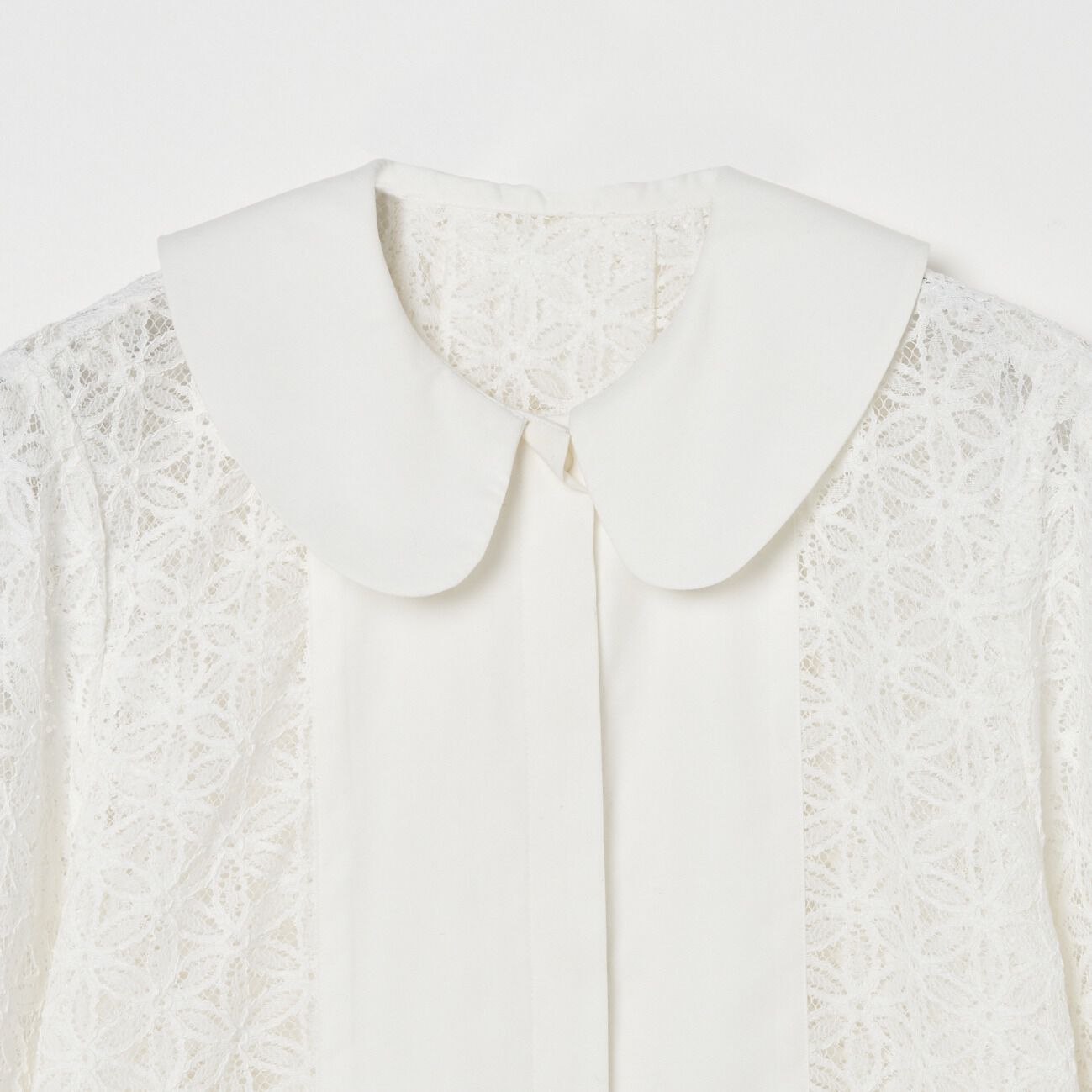 HELIOPOLE「HELIOPOLE ROUND COLLAR LACE BLOUSE」|シャツ・ブラウス|