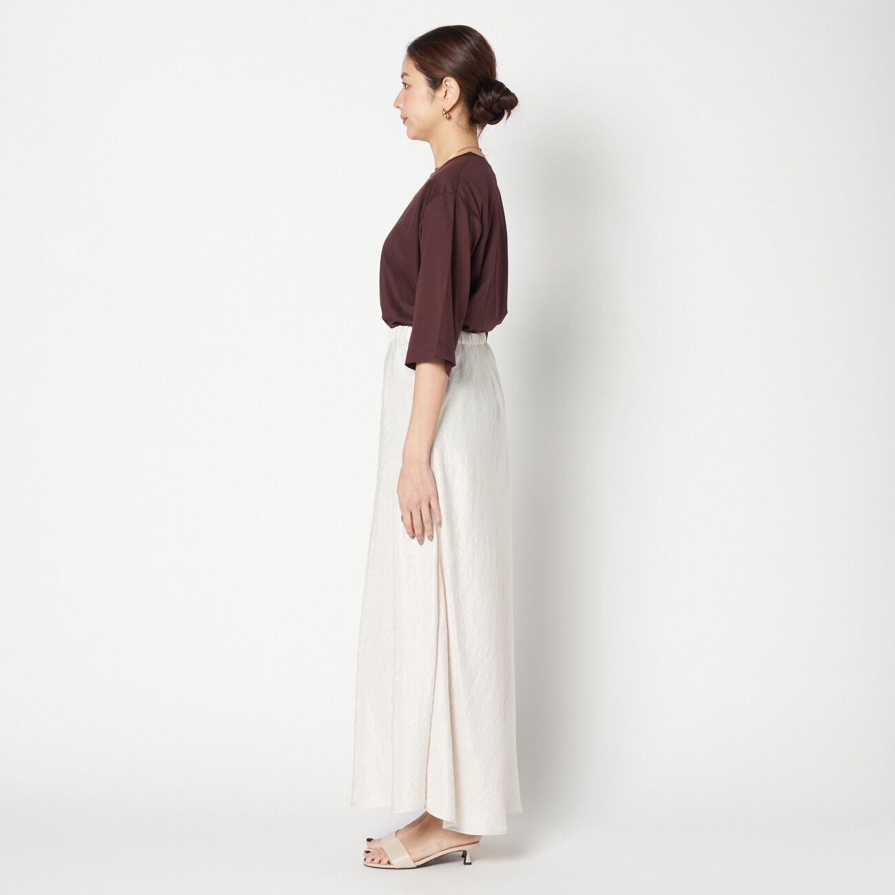 HELIOPOLE「HELIOPOLE SATIN MAXI FLARE SKIRT」|スカート|