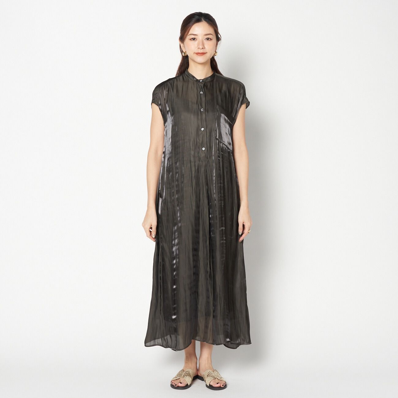 HELIOPOLE「HELIOPOLE SHINY SATIN MAXI DRESS」|ワンピース|
