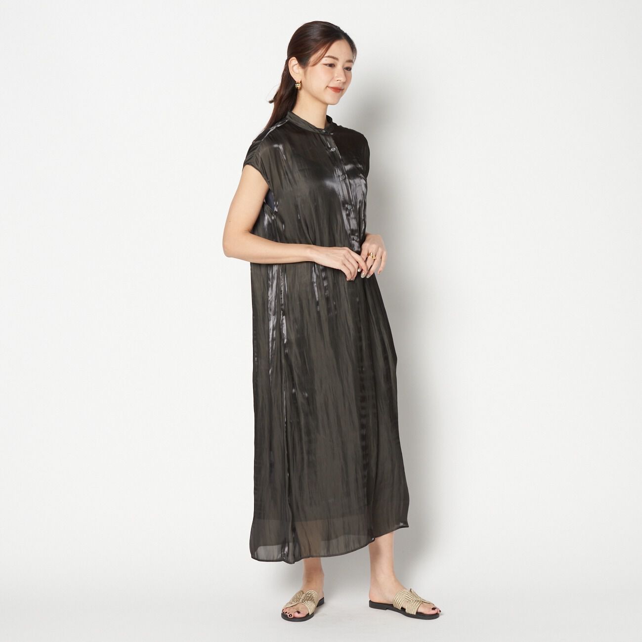 HELIOPOLE「HELIOPOLE SHINY SATIN MAXI DRESS」|ワンピース|