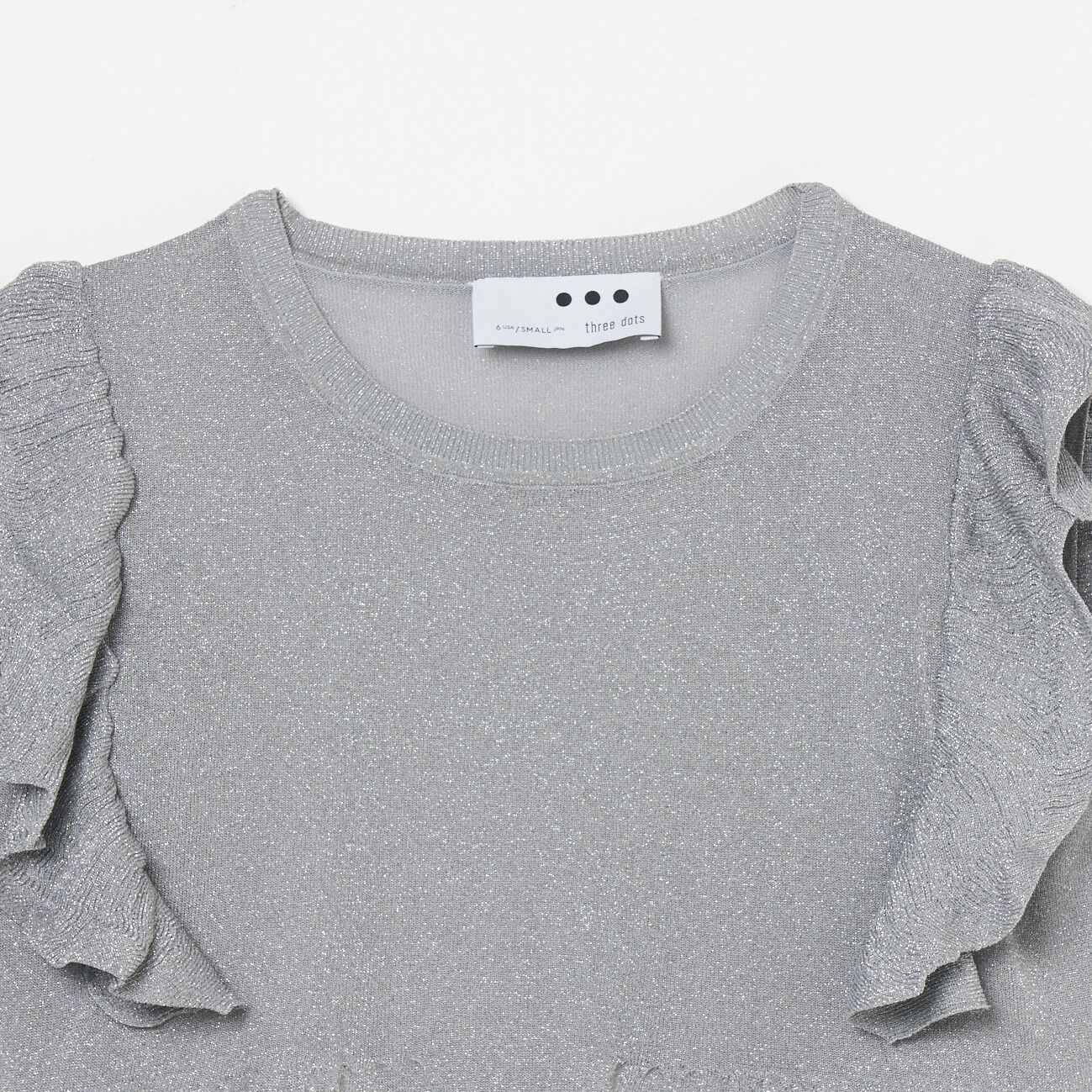  「THREE DOTS RUFFLE TOP」|ニット・セーター|