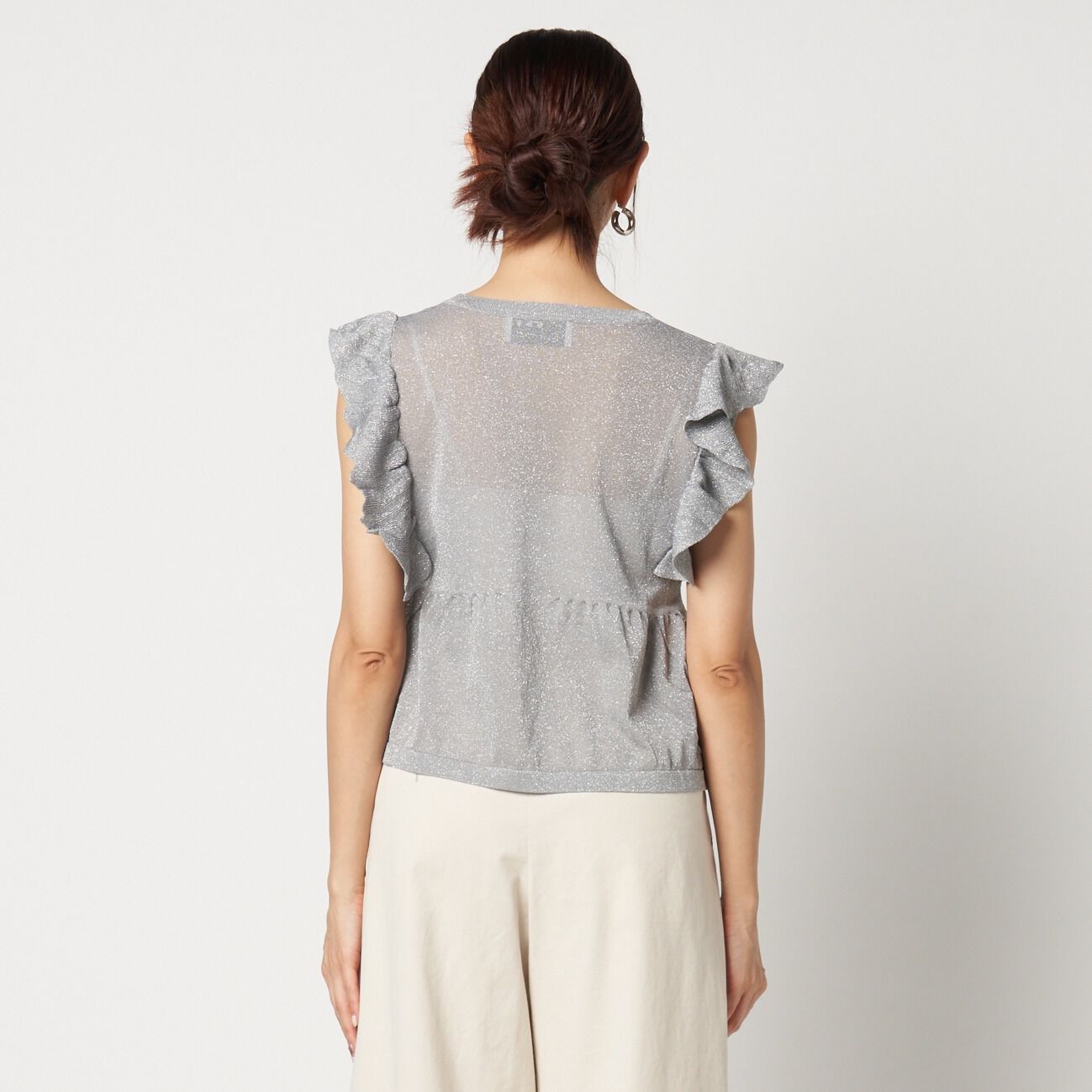  「THREE DOTS RUFFLE TOP」|ニット・セーター|