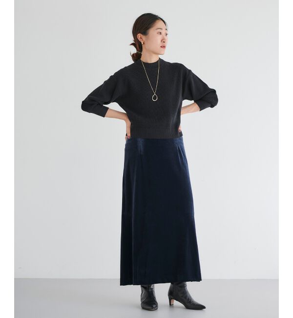 le.coeur blanc「ベロアサイドスリットスカート」|スカート|