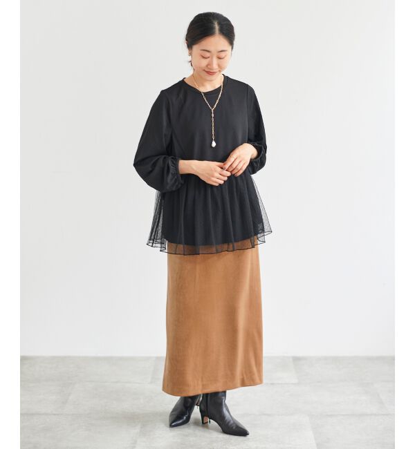 le.coeur blanc「ベロアサイドスリットスカート」|スカート|