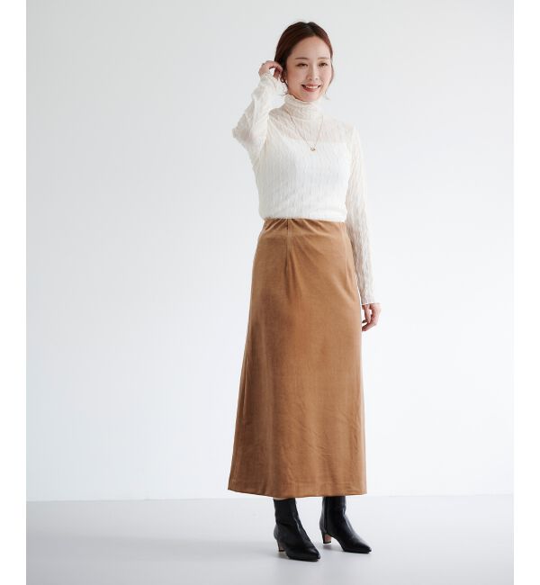 le.coeur blanc「ベロアサイドスリットスカート」|スカート|