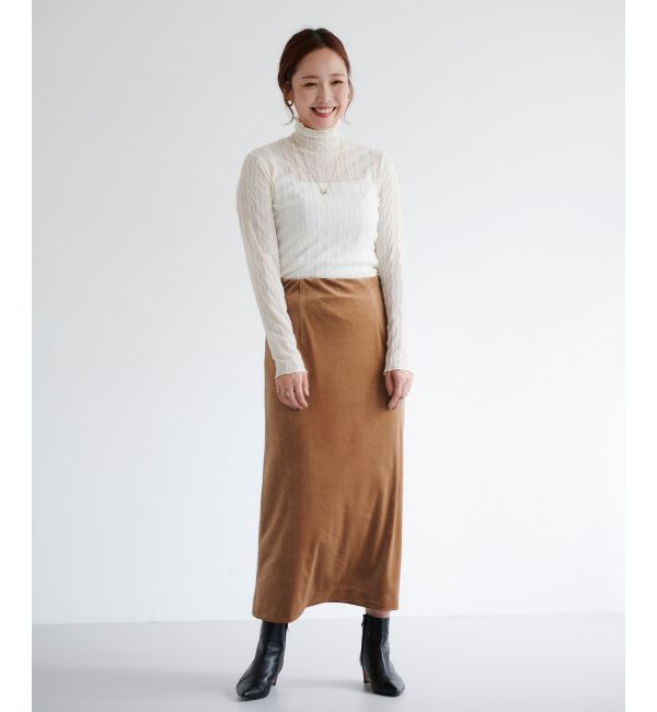 le.coeur blanc「ベロアサイドスリットスカート」|スカート|