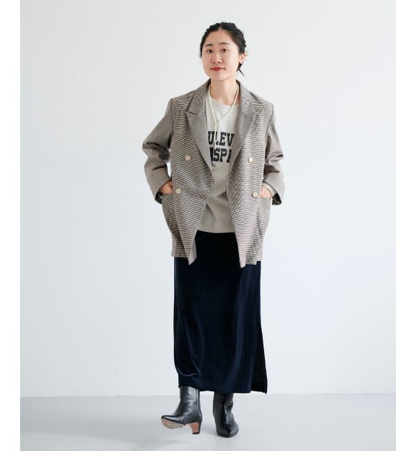 le.coeur blanc「ベロアサイドスリットスカート」|スカート|