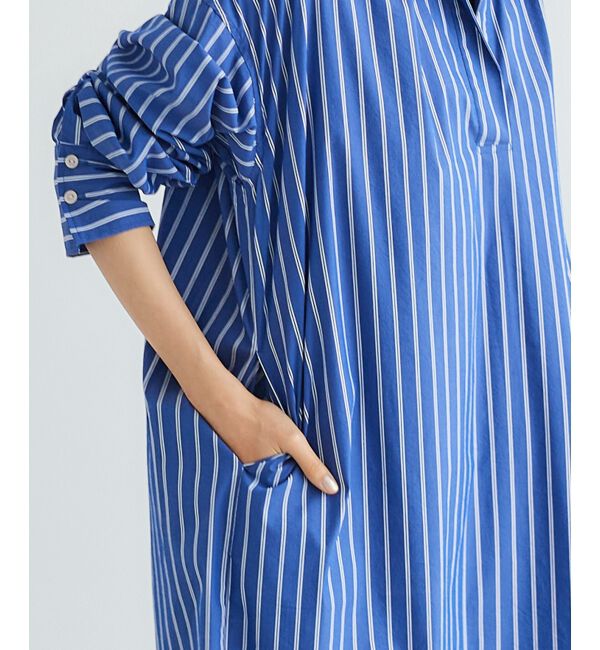 le.coeur blanc「《WEB限定アイテム》ストライプスキッパーシャツワンピース」|ワンピース|